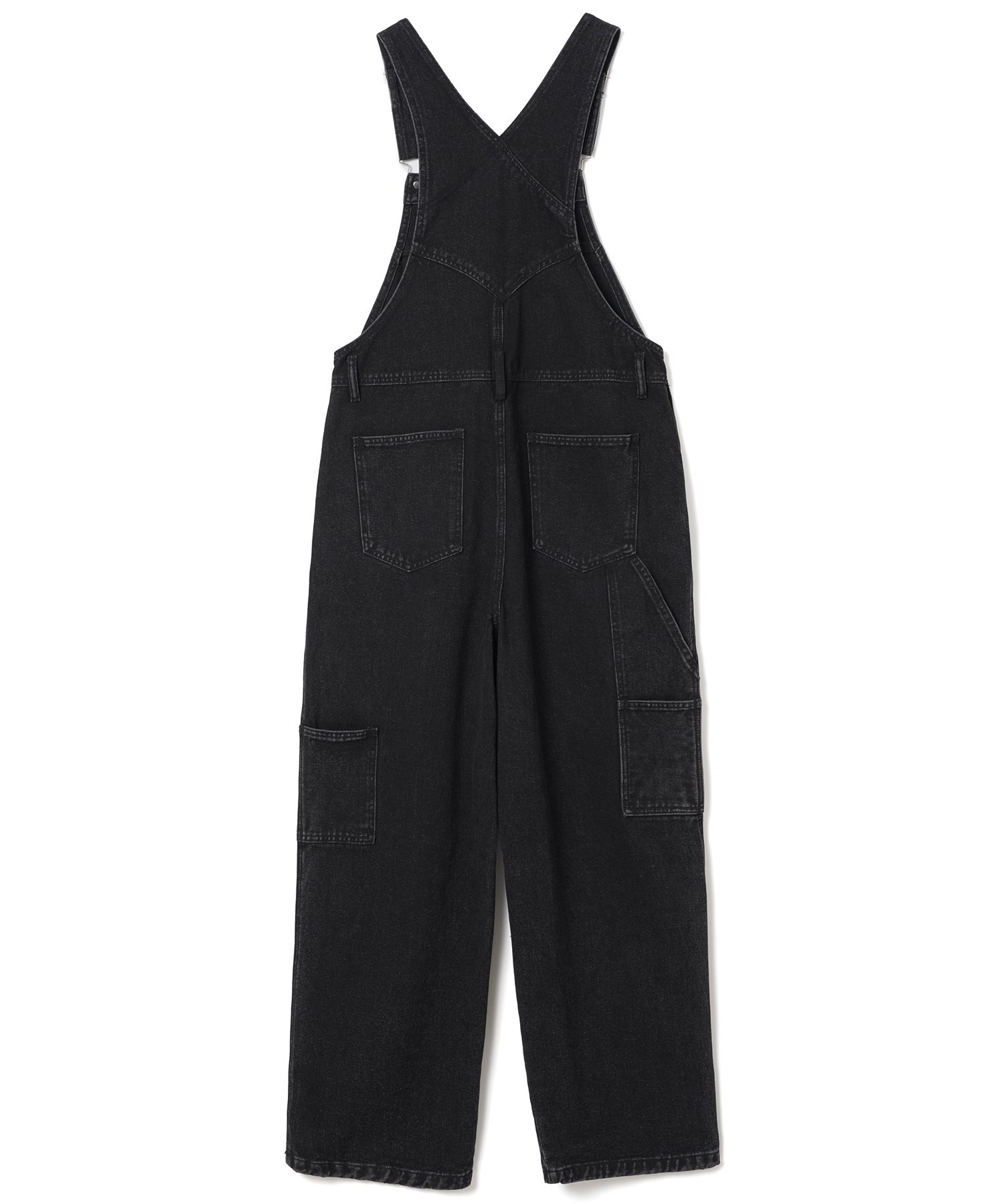 MUSINSA | MILLO WOMEN Double Knee Cross Overalls [Black]