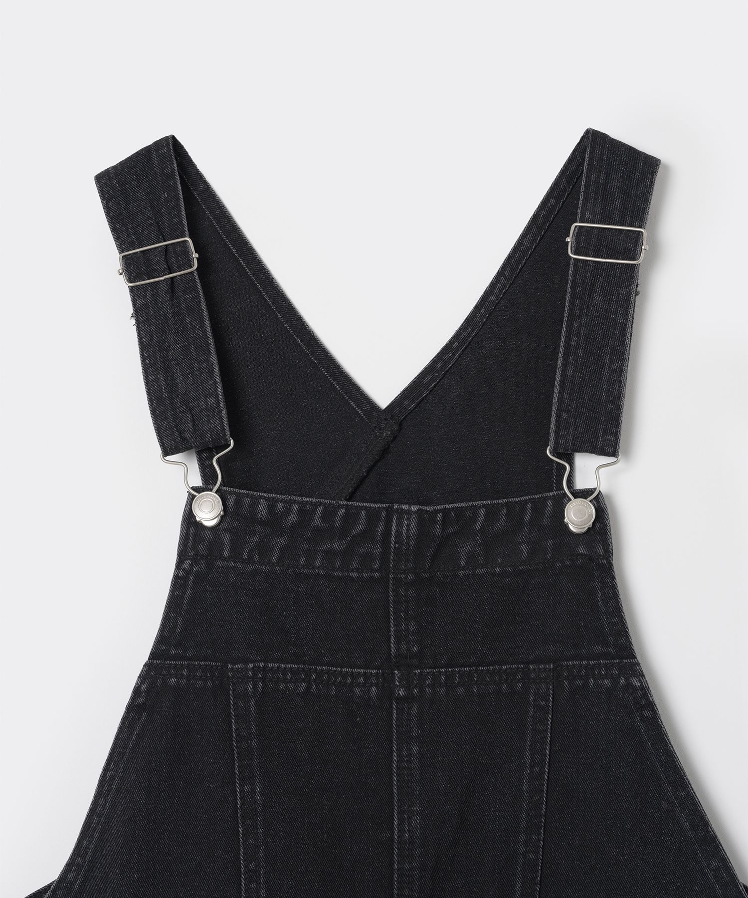 MUSINSA | MILLO WOMEN Double Knee Cross Overalls [Black]