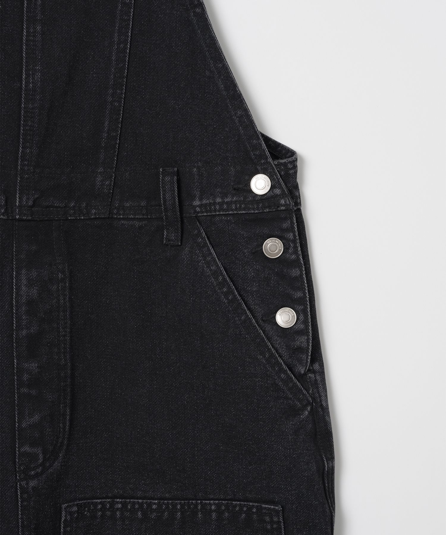 MUSINSA | MILLO WOMEN Double Knee Cross Overalls [Black]