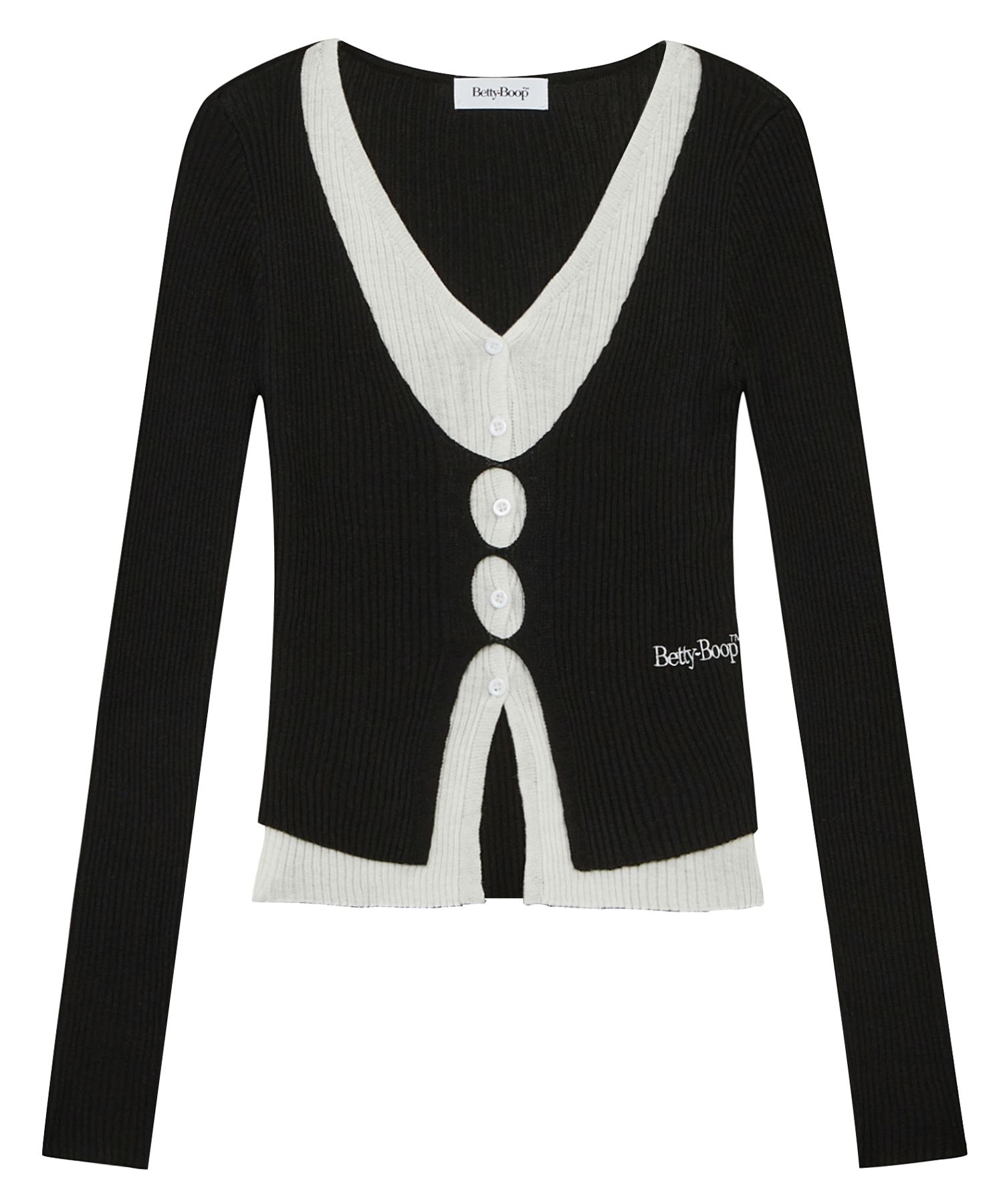 MUSINSA公式 | ULKIN CANVAS Betty Boop Layered Cutout Knit_Black