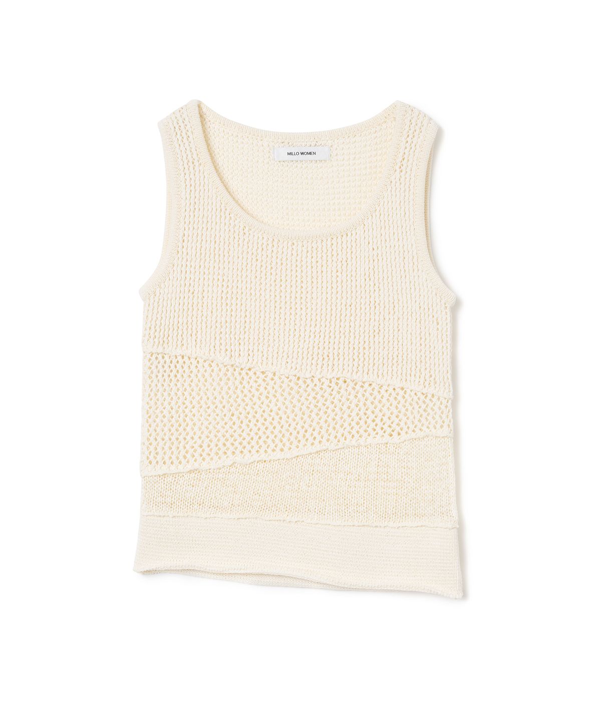 밀로 우먼(MILLO WOMEN) 믹스드 니트 슬리브리스 [아이보리]