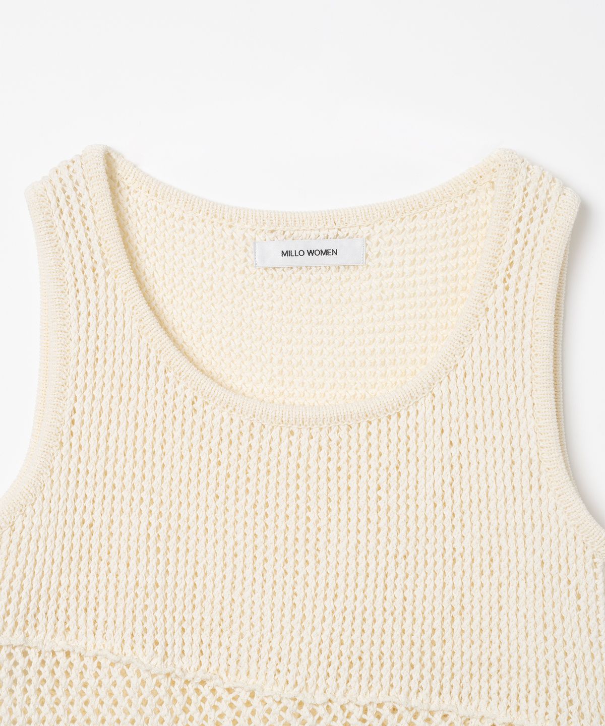 밀로 우먼(MILLO WOMEN) 믹스드 니트 슬리브리스 [아이보리]