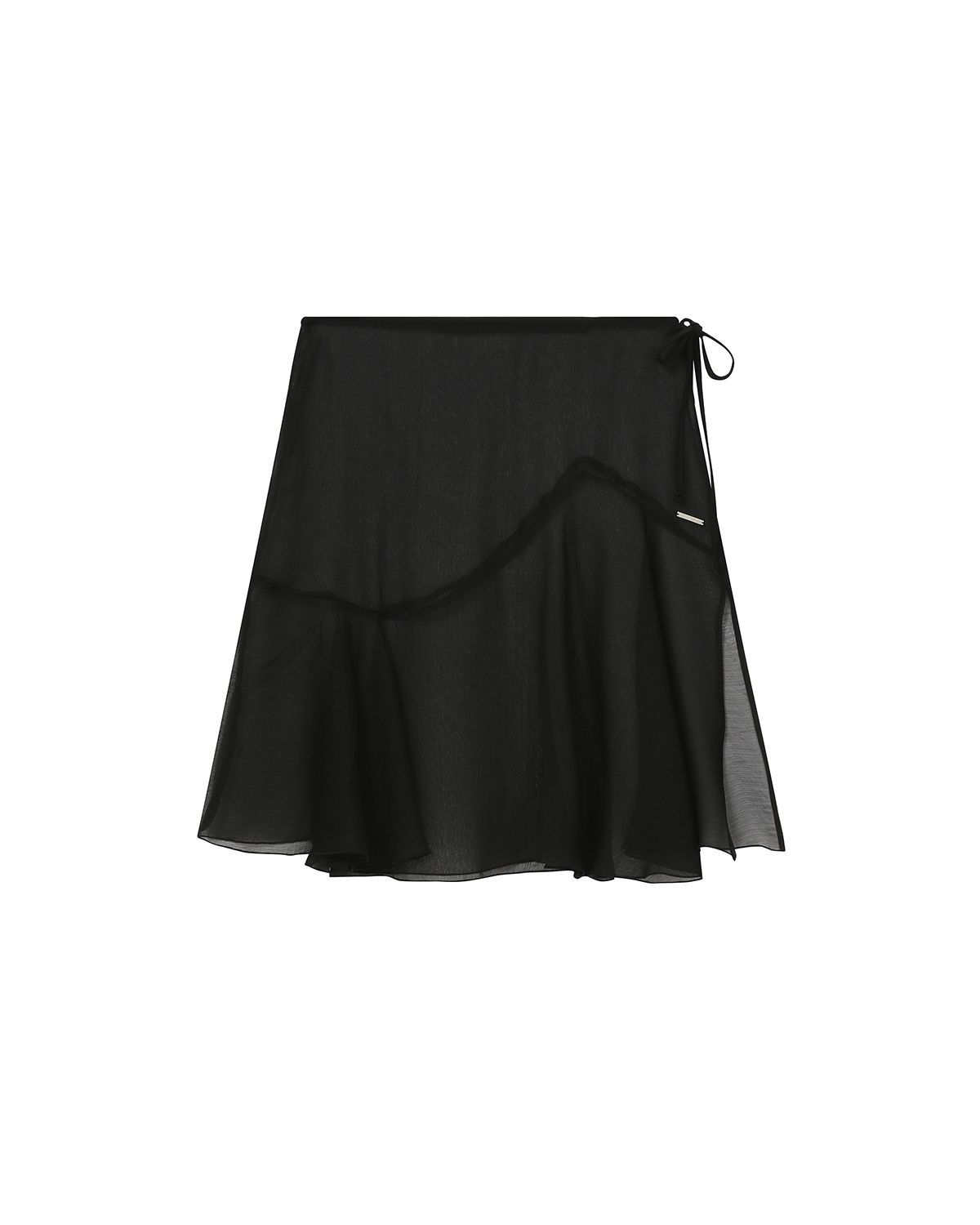 【Miseki SEOUL】25ss Sheer layered wrap skirt MUSINSA | MISEKI SEOUL Sheer layered wrap skirt BLACK