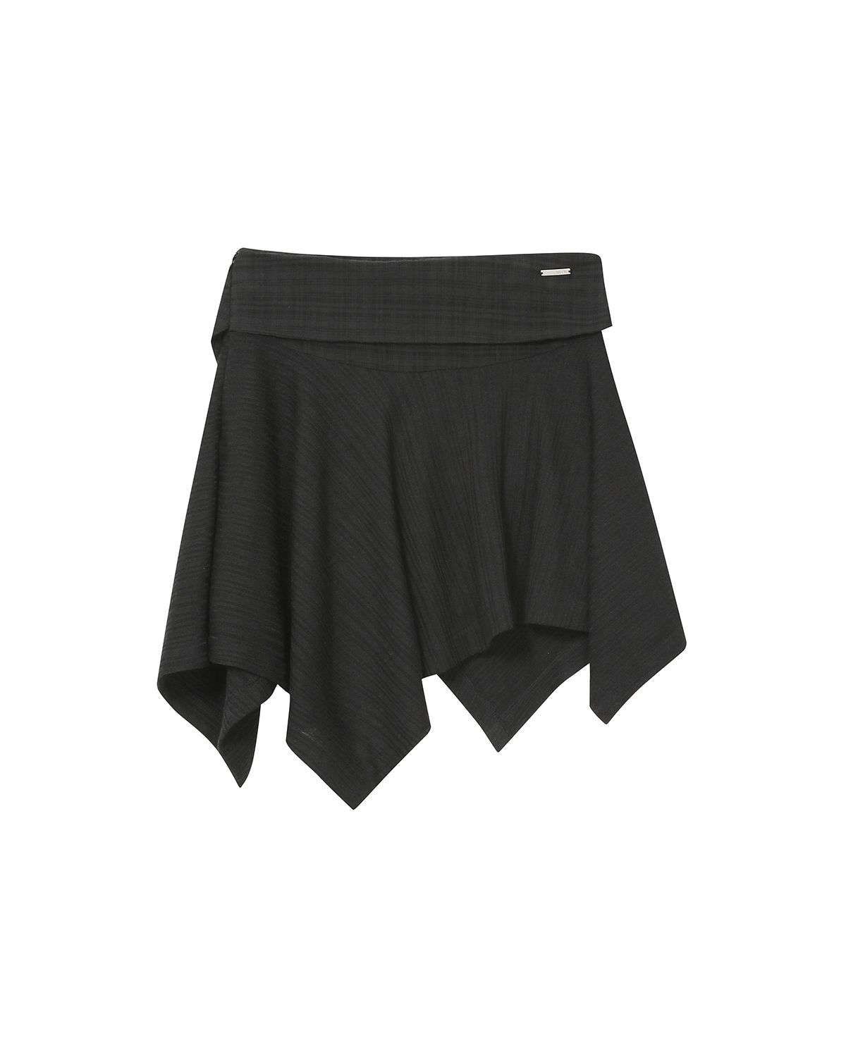 미세키서울(MISEKI SEOUL) Unbalanced flow mini skirt BLACK