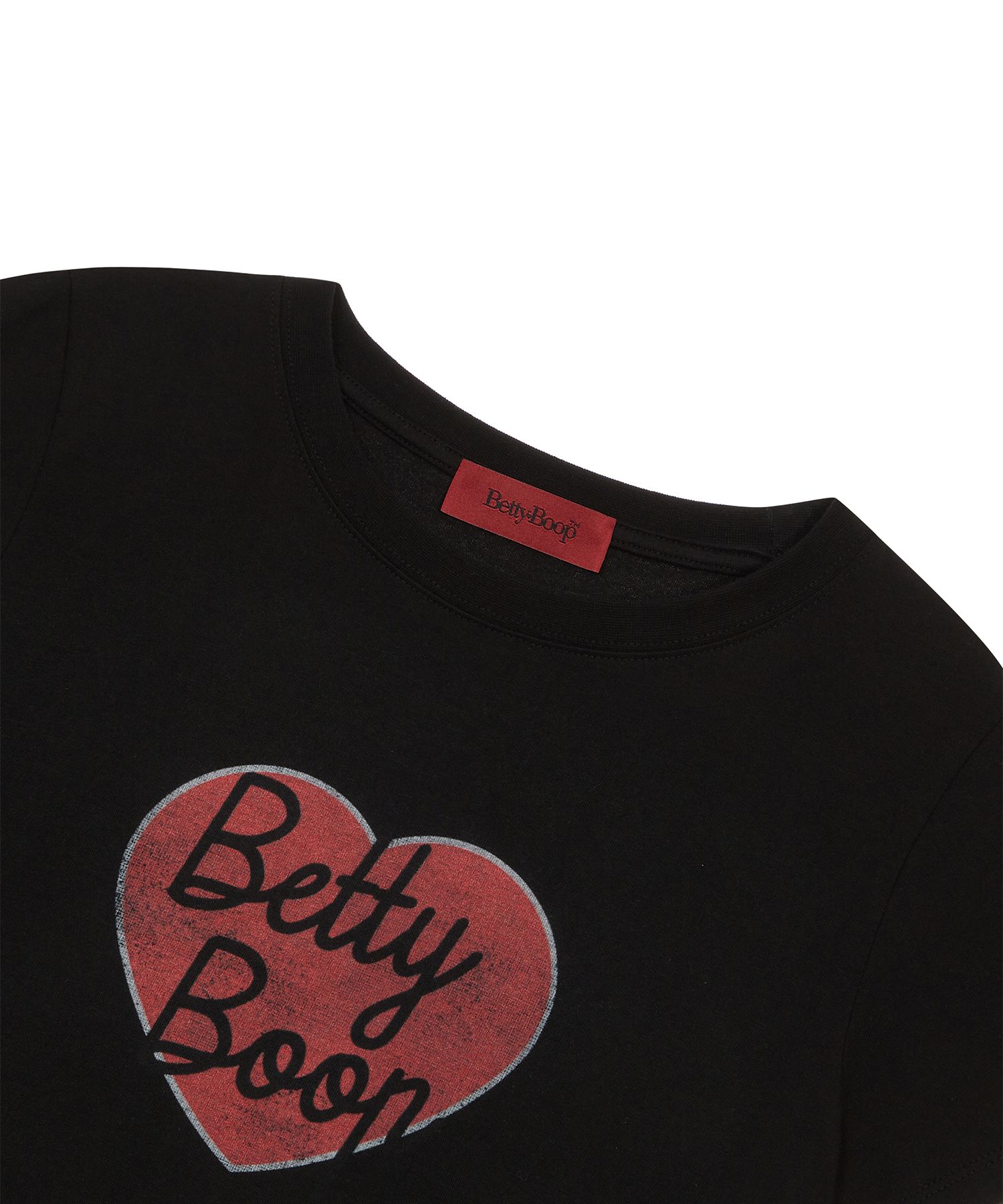Tシャツ・カットソー ULKIN CANVAS Betty Boop Heart Cursive Semi-Crop Short Sleeve MUSINSA | ULKIN CANVAS Betty Boop Heart Cursive Semi-Crop