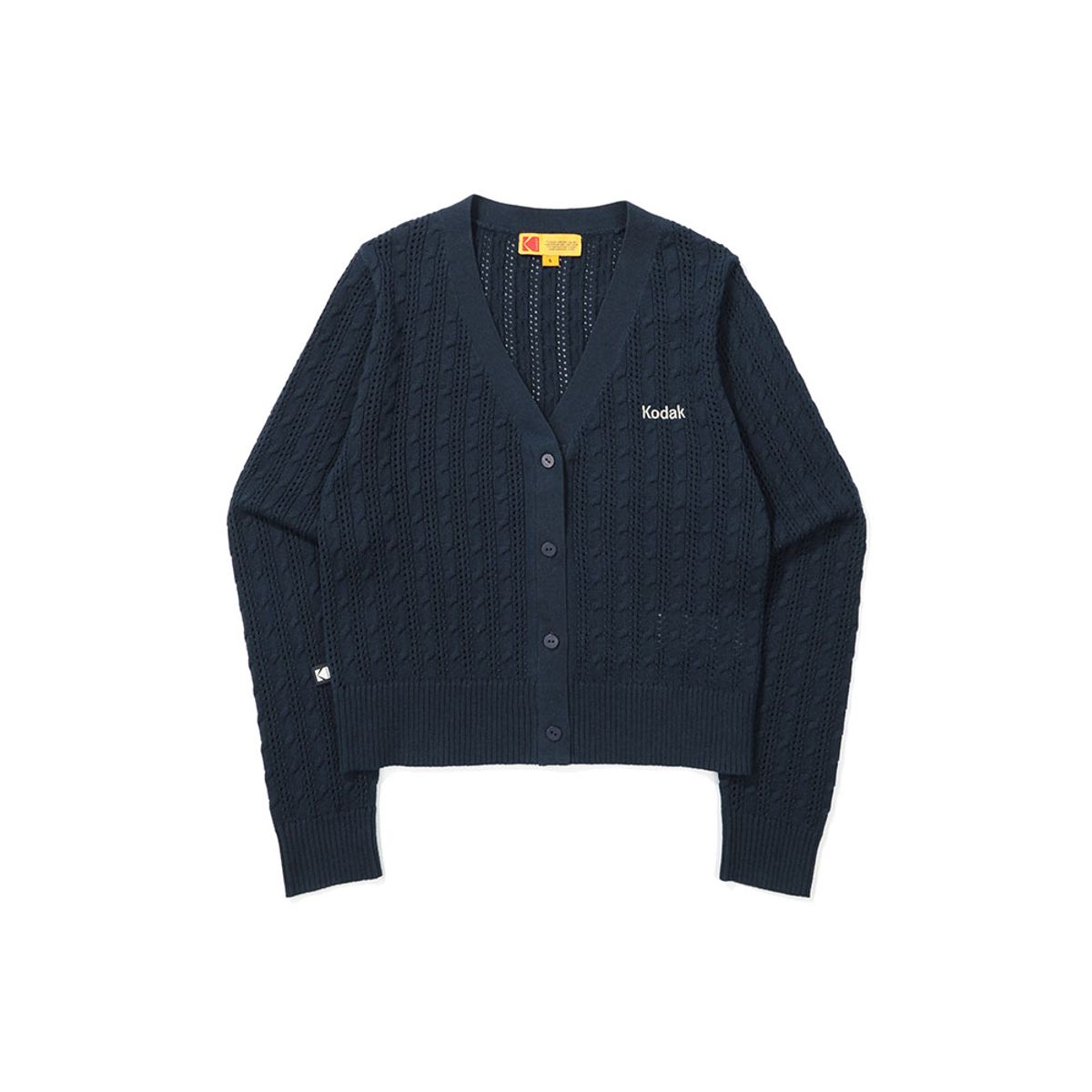 코닥(KODAK) 케이블 브이넥 가디건 우먼 NAVY