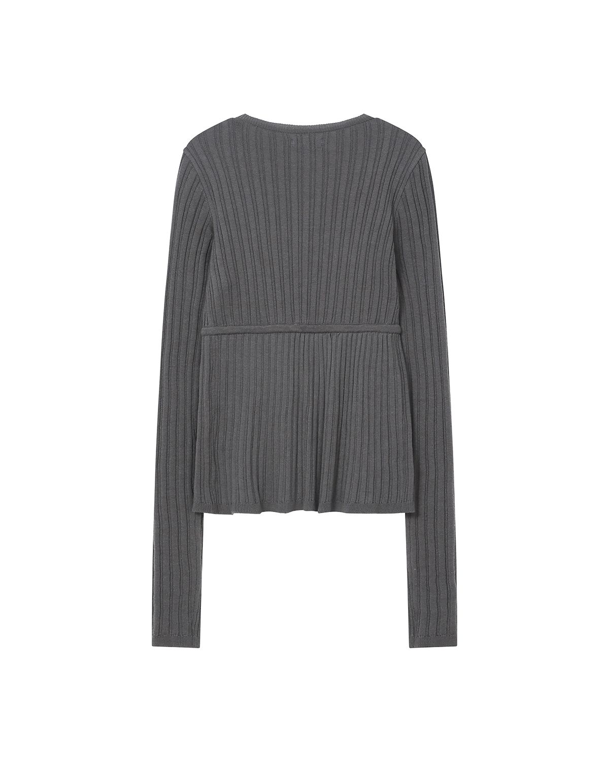 미세키서울(MISEKI SEOUL) Ribbed layered cardigan knit CHARCOAL