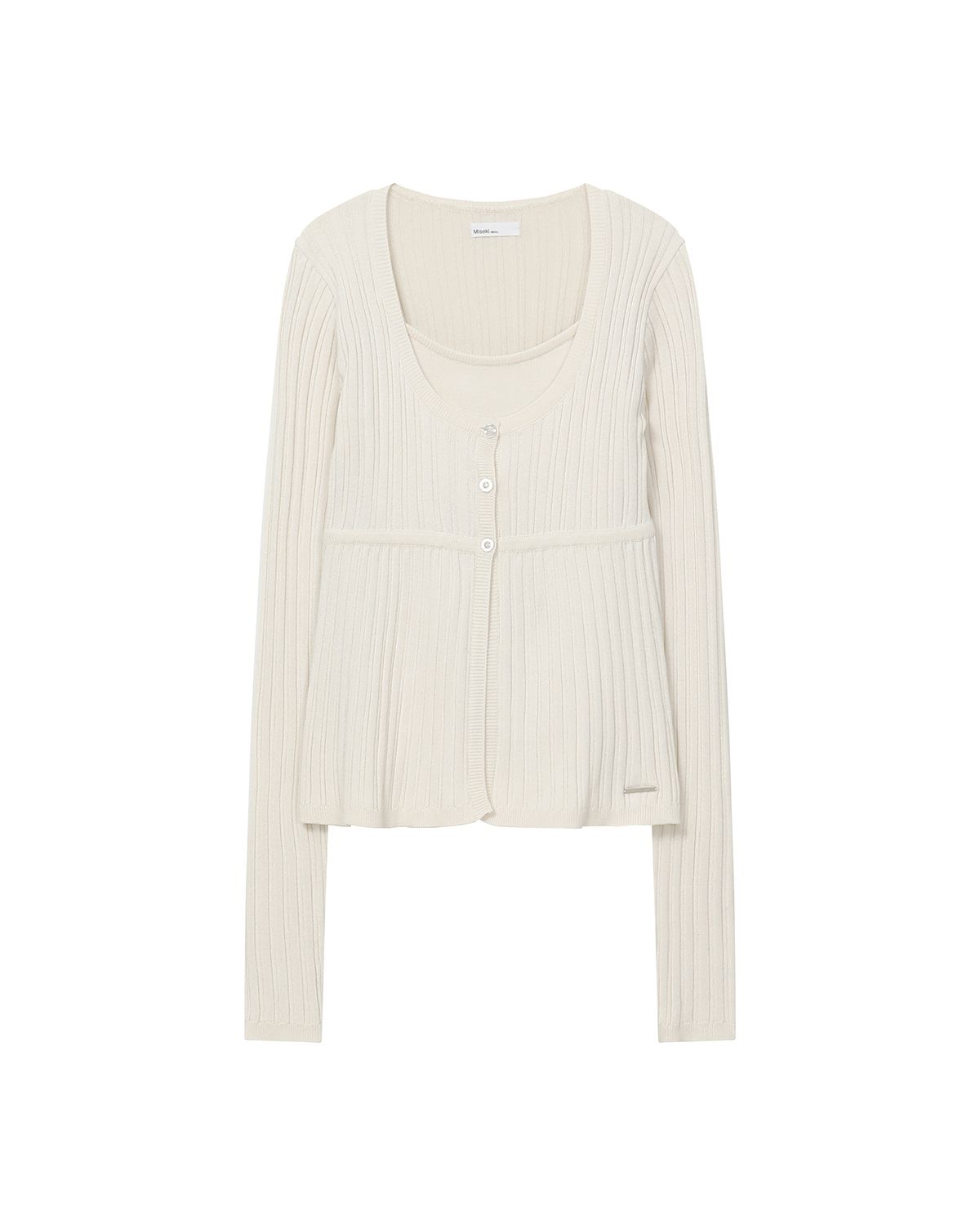 미세키서울(MISEKI SEOUL) Ribbed layered cardigan knit IVORY