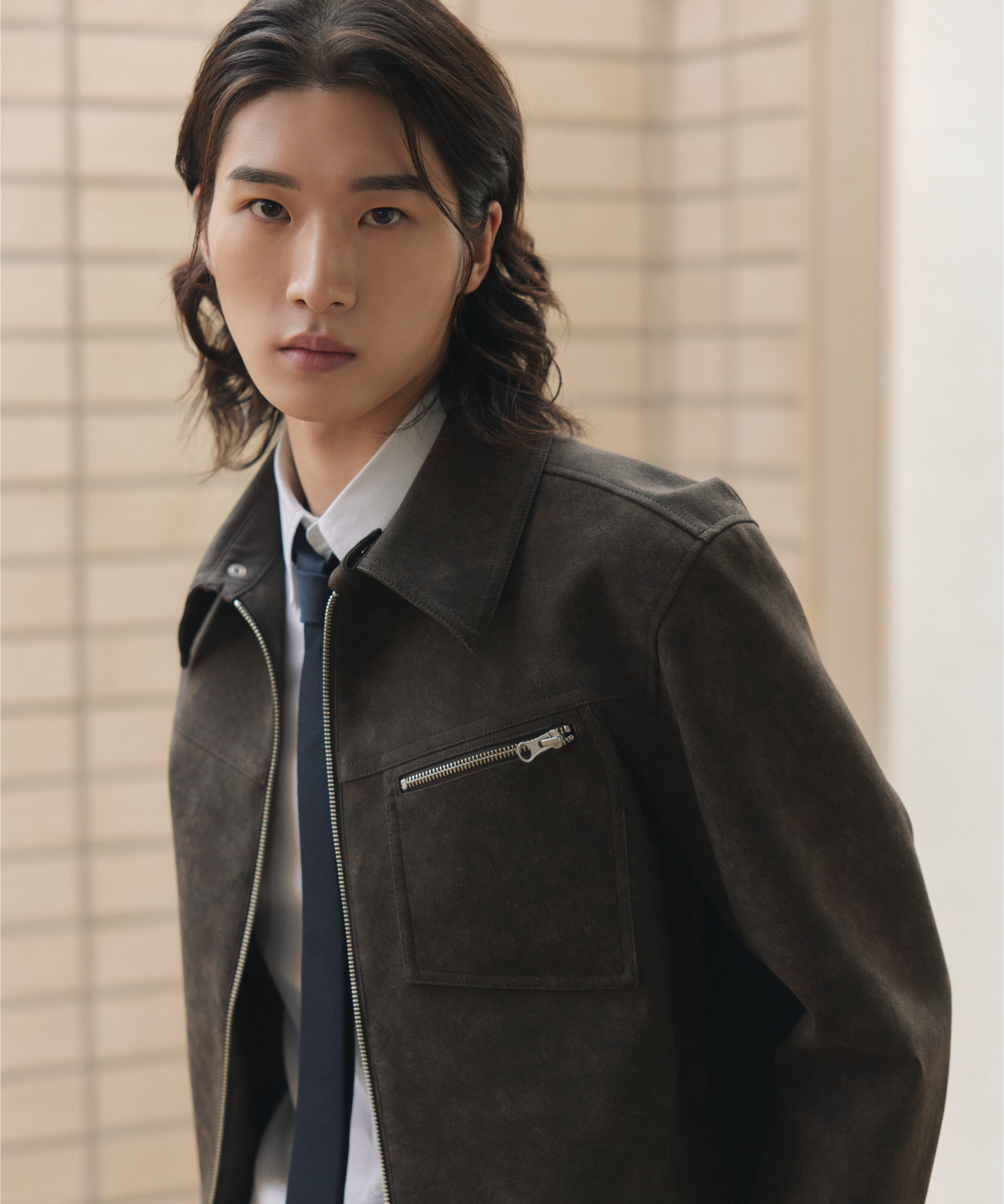 넌블랭크(NONBLANK) 숏 워크 자켓_KHAKI BROWN