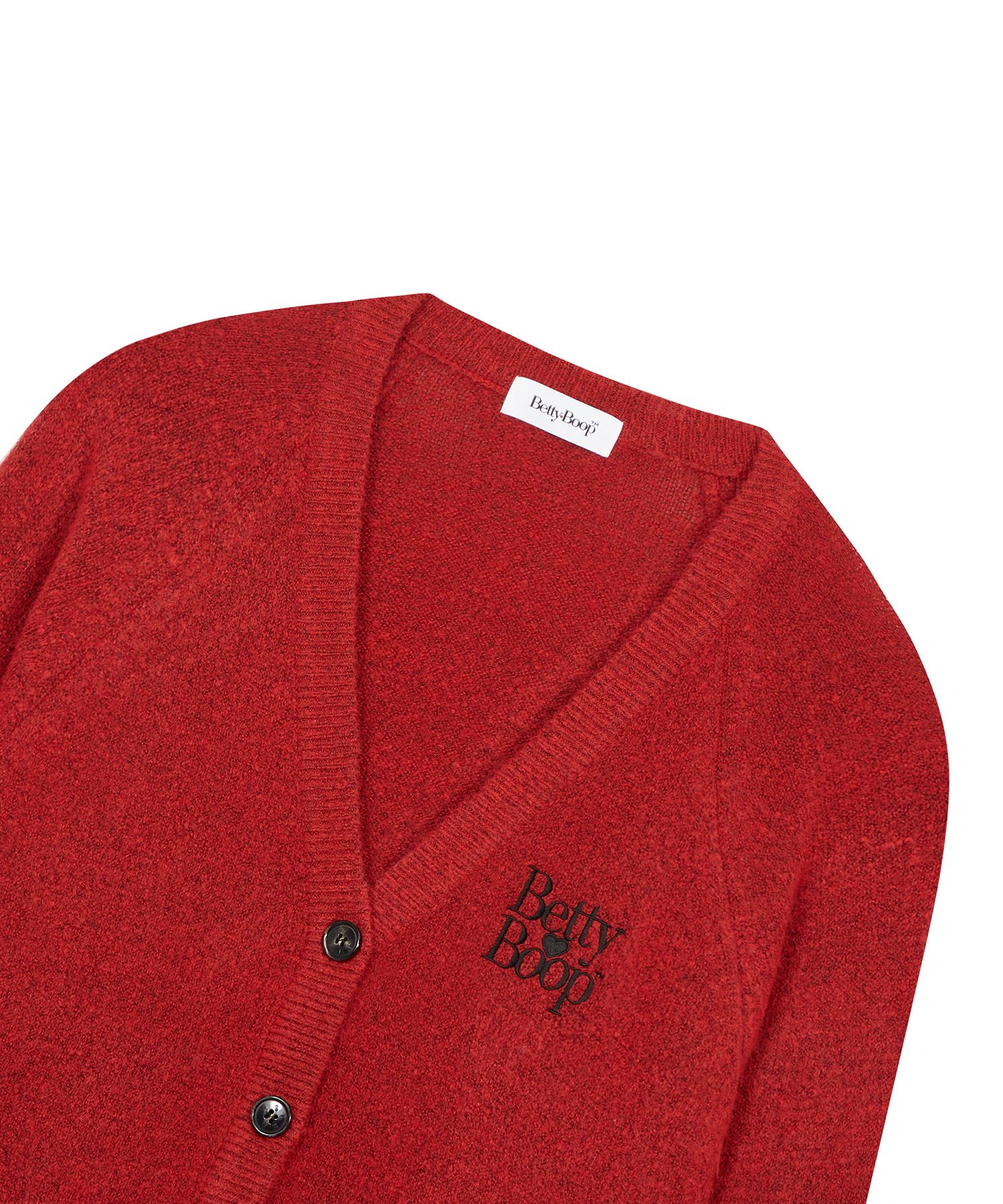 MUSINSA公式 | CNVS Betty Boop Overfit V-Neck Knit Cardigan_Red