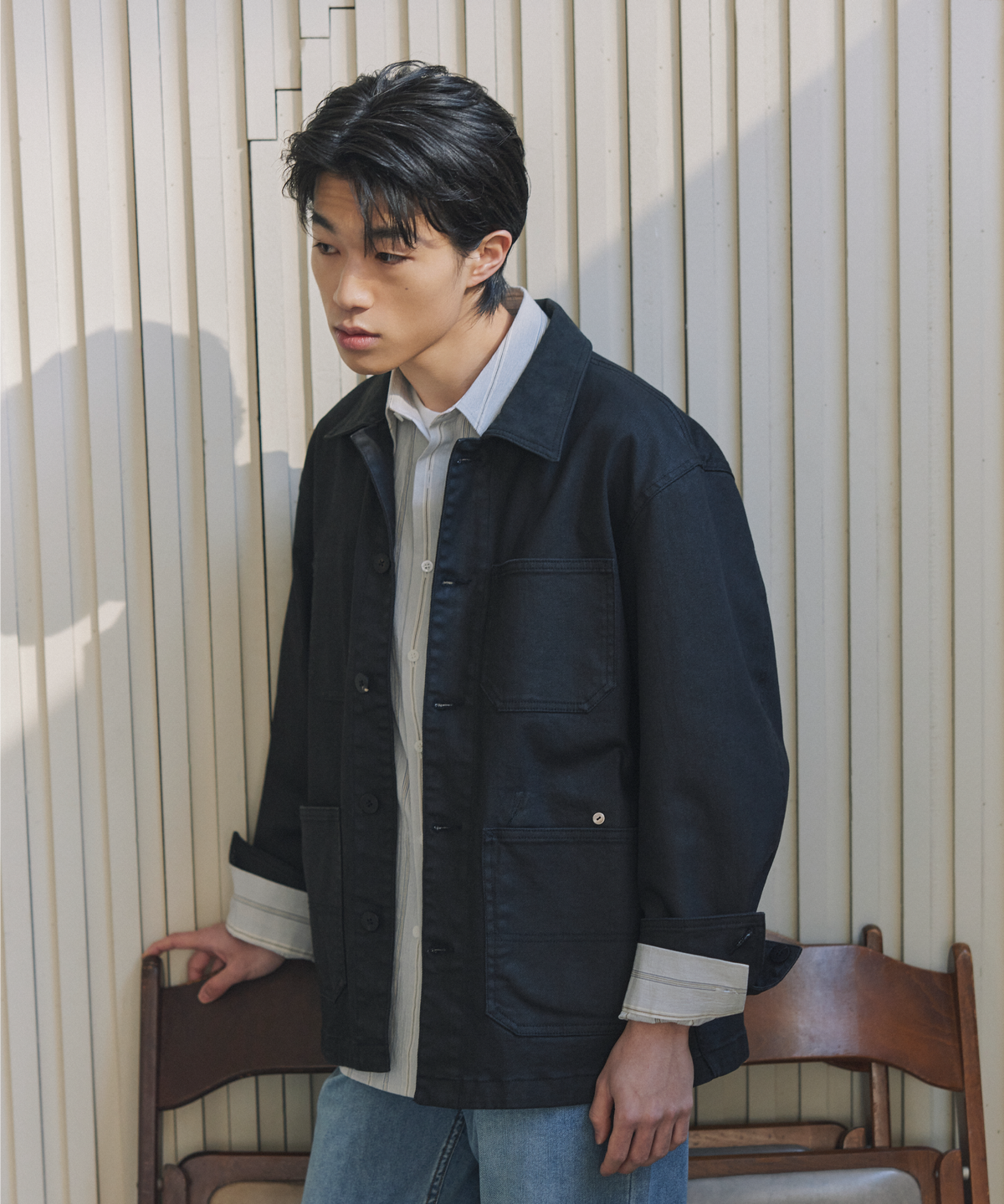 넌블랭크(NONBLANK) 초어 자켓_BLACK
