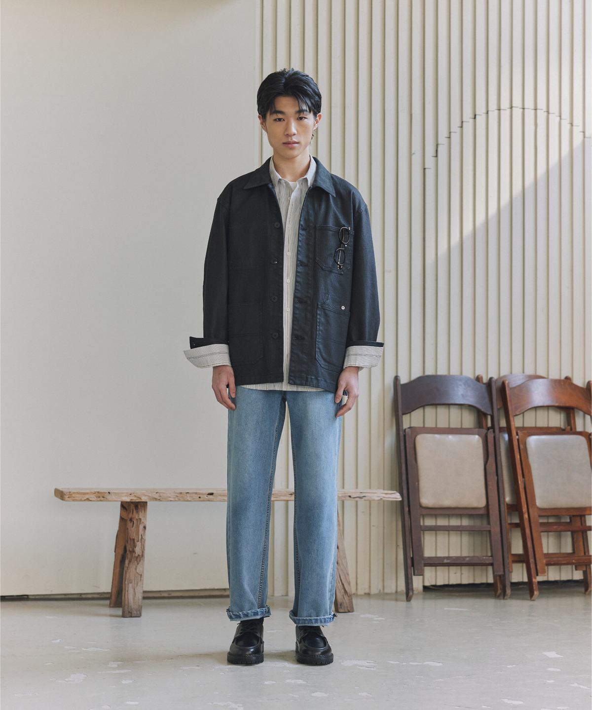 넌블랭크(NONBLANK) 초어 자켓_BLACK