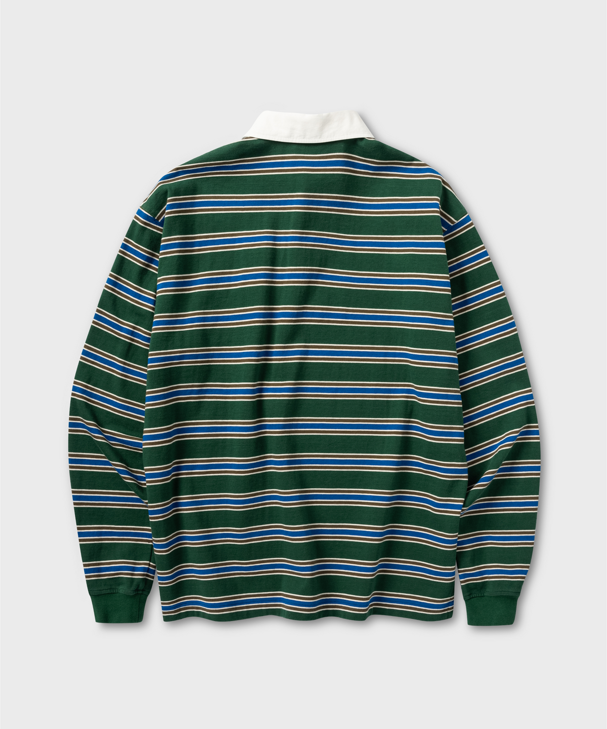 넌블랭크(NONBLANK) 스트라이프 럭비 티셔츠_GREEN