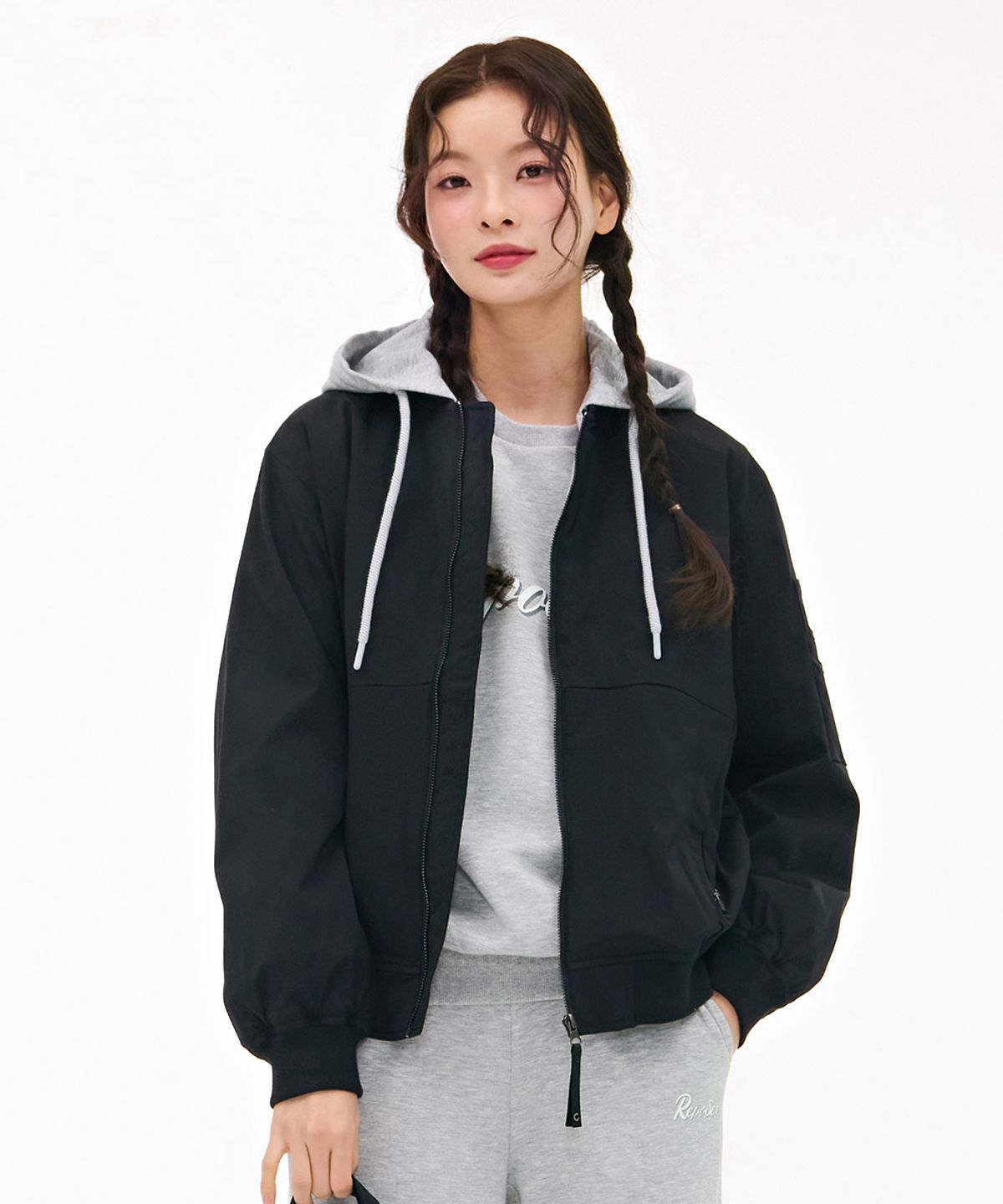 체이스컬트(CHASECULT) 공용 스트레치 항공 점퍼-블랙