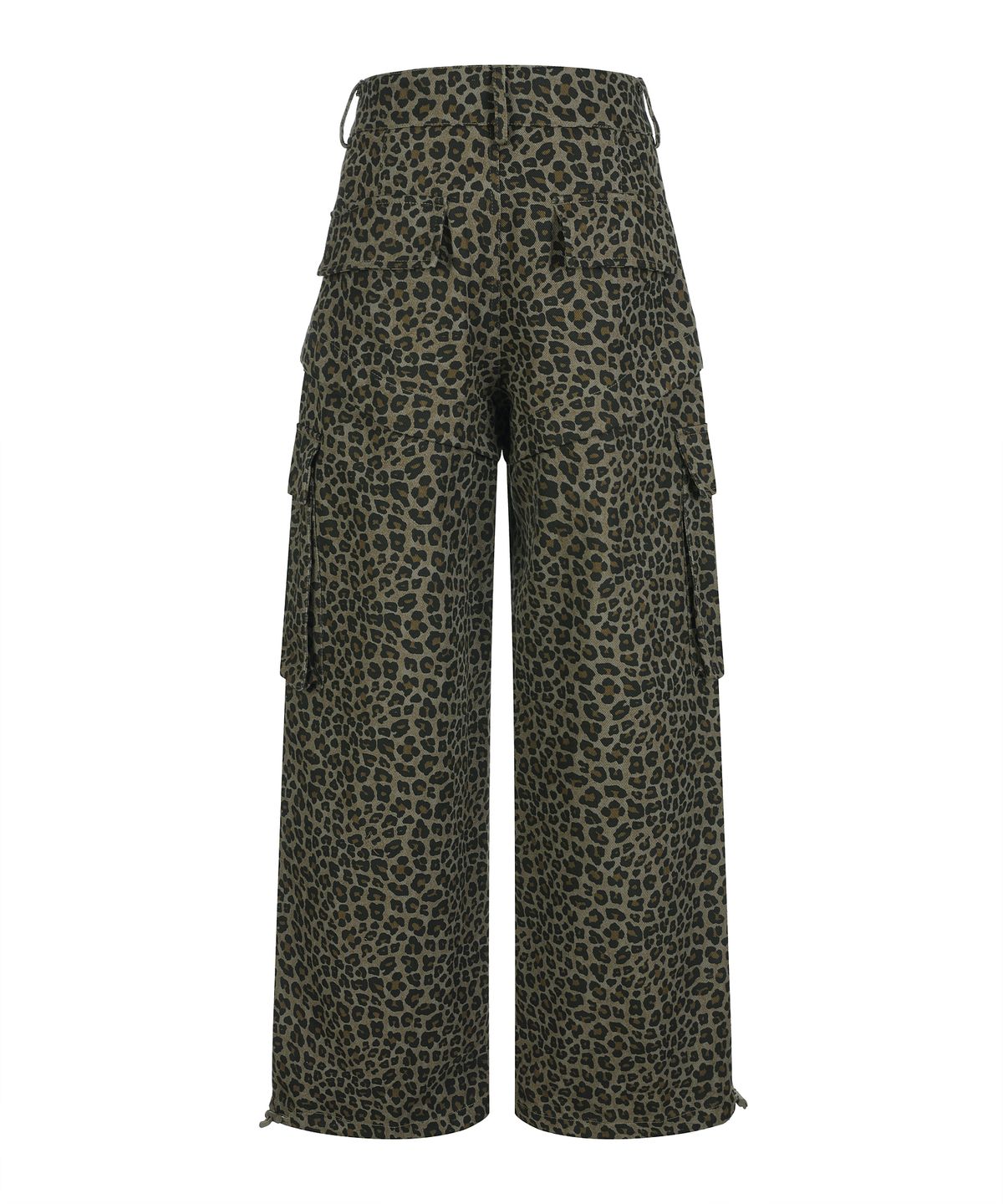 라라폭스(LALAFOX) LEOPARD PRINT RIVET POCKET POINT PANTS 레오파드 카고 팬츠 BROWN BR2WP007