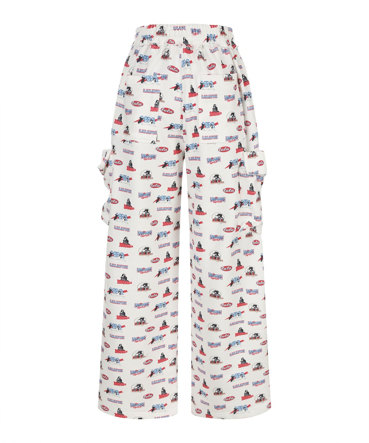 라라폭스(LALAFOX) LALA PATTERN WIDE SWEAT PANTS 패턴 프린트 스웻팬츠 WHITE BR2CP003
