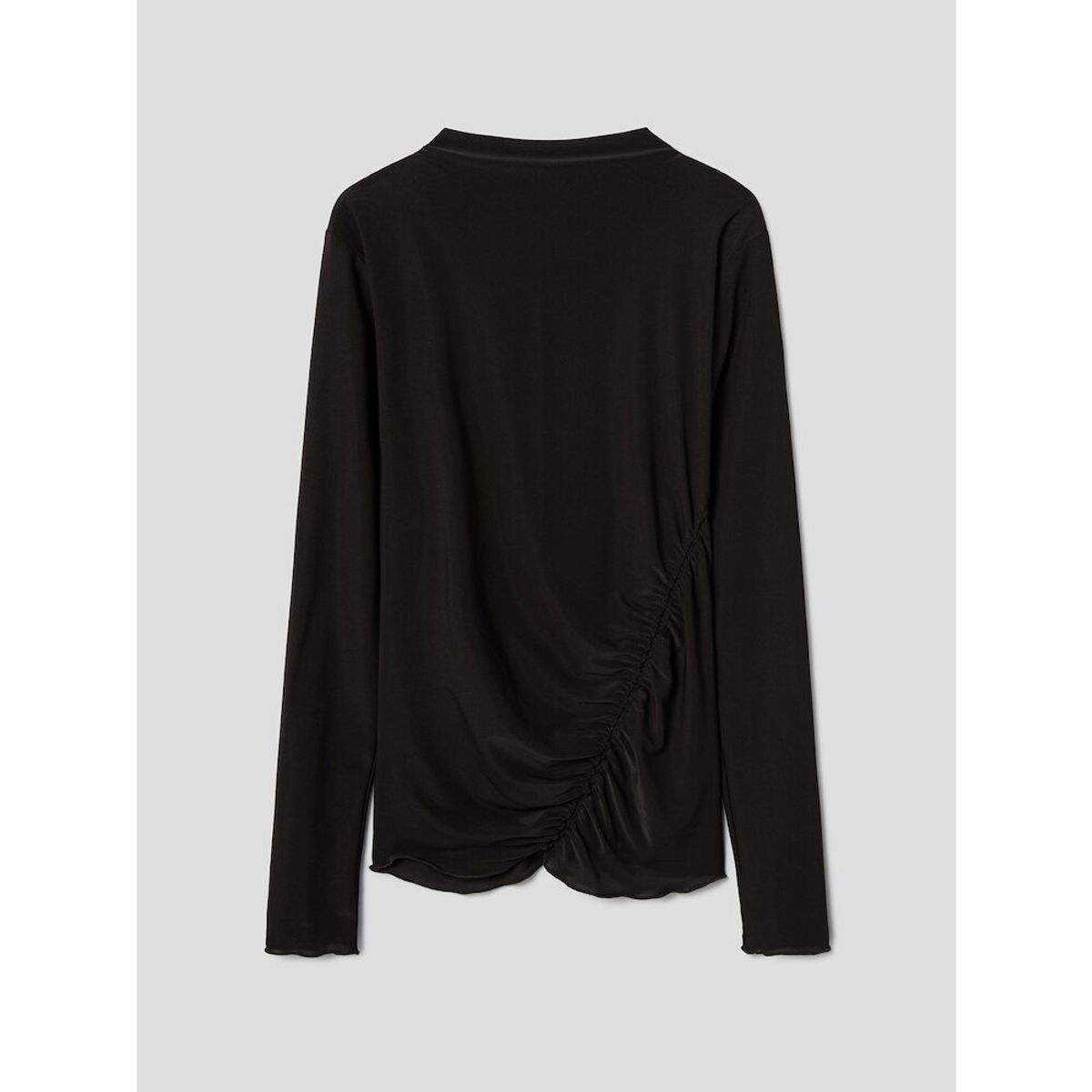 앙개(ANGGAE) Light Jersey Slim Shirring Top  Brown