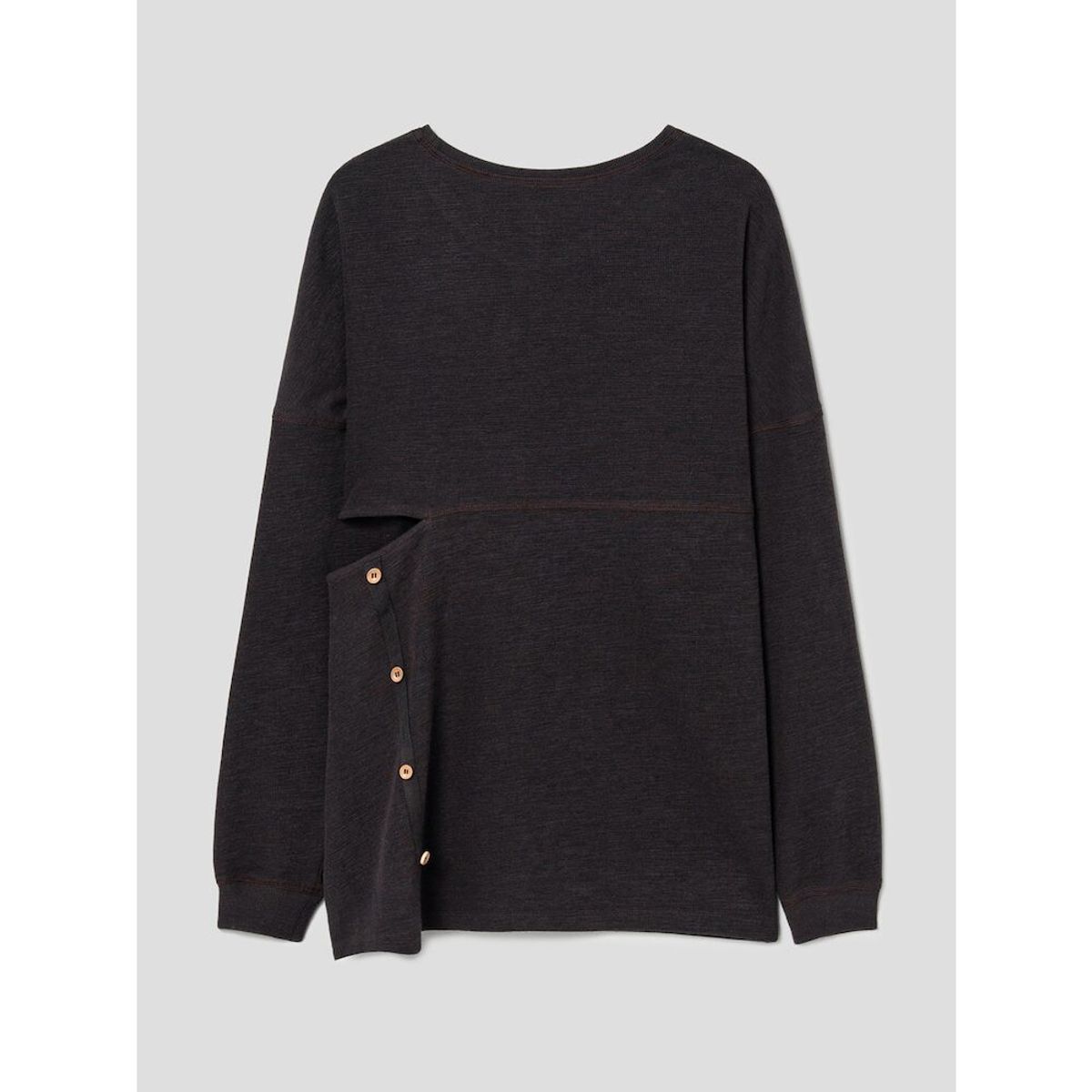 앙개(ANGGAE) Side Button Long TShirts  Brown
