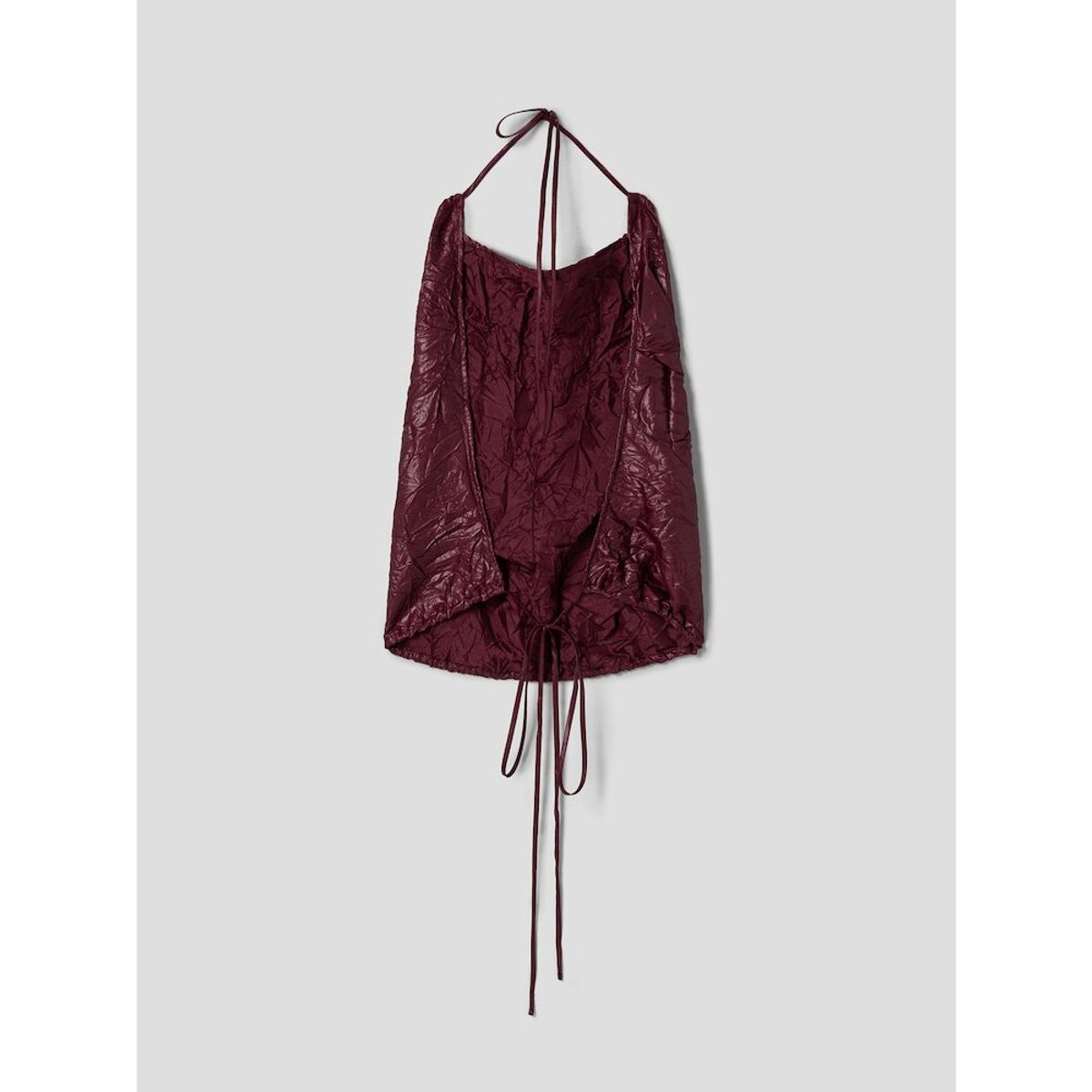 앙개(ANGGAE) Gelato Wrinkle Halter Blouse  Red