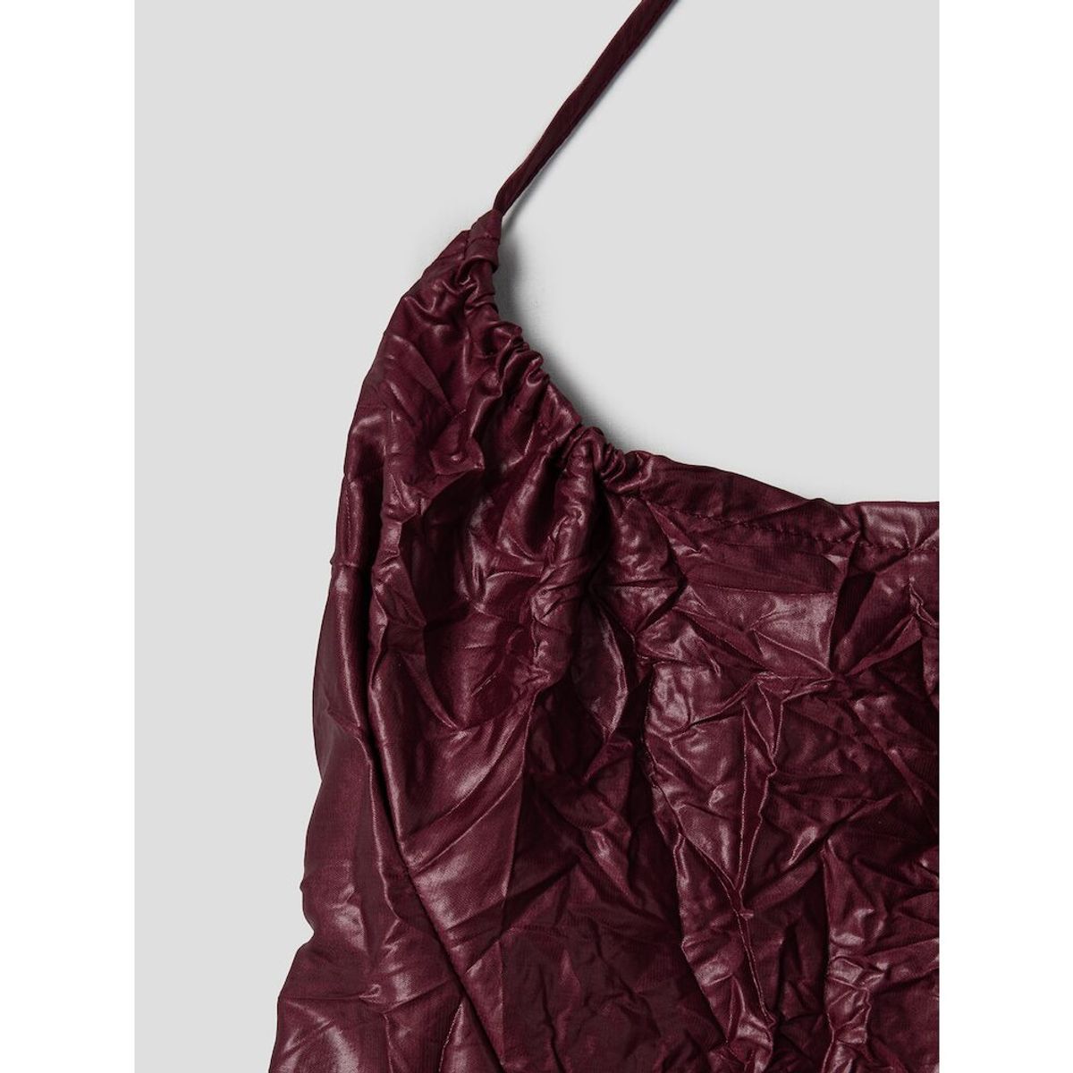 앙개(ANGGAE) Gelato Wrinkle Halter Blouse  Red