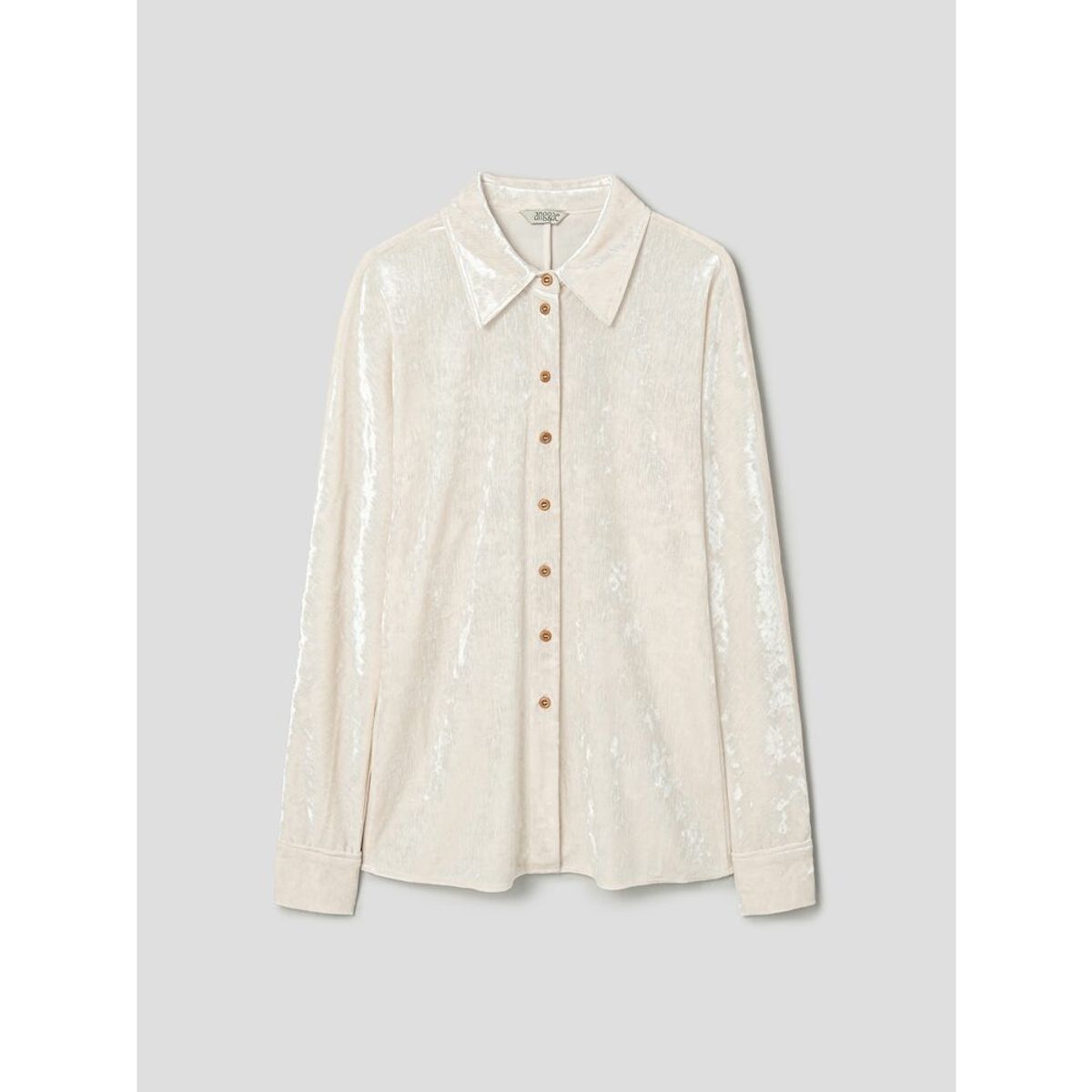 앙개(ANGGAE) Washed Velvet Long Shirts  Ivory