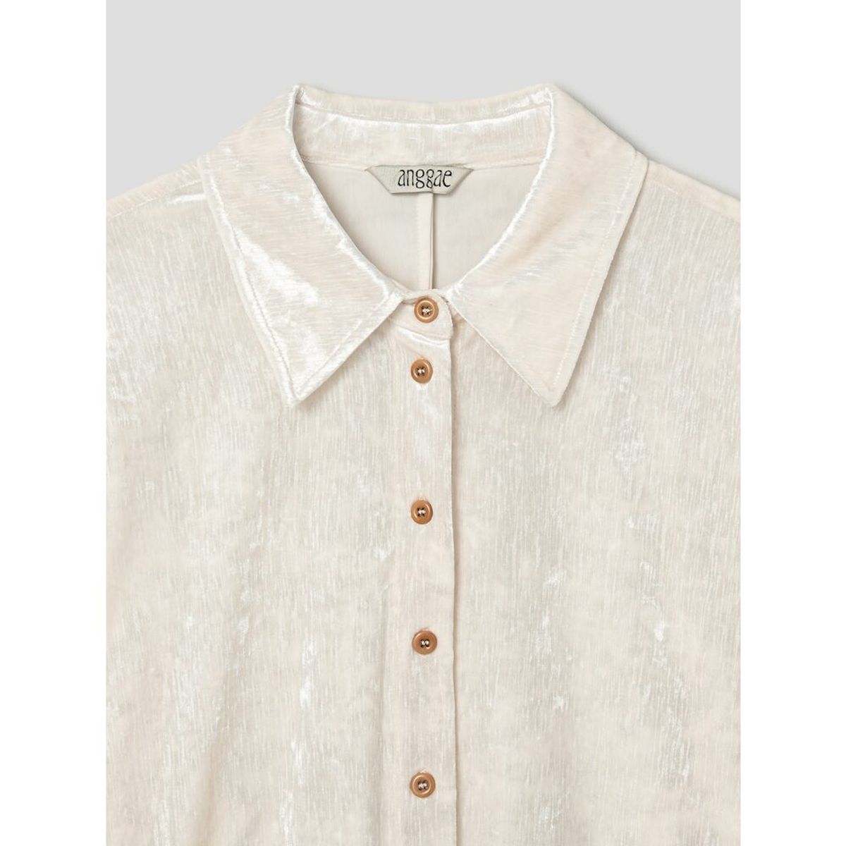 앙개(ANGGAE) Washed Velvet Long Shirts  Ivory