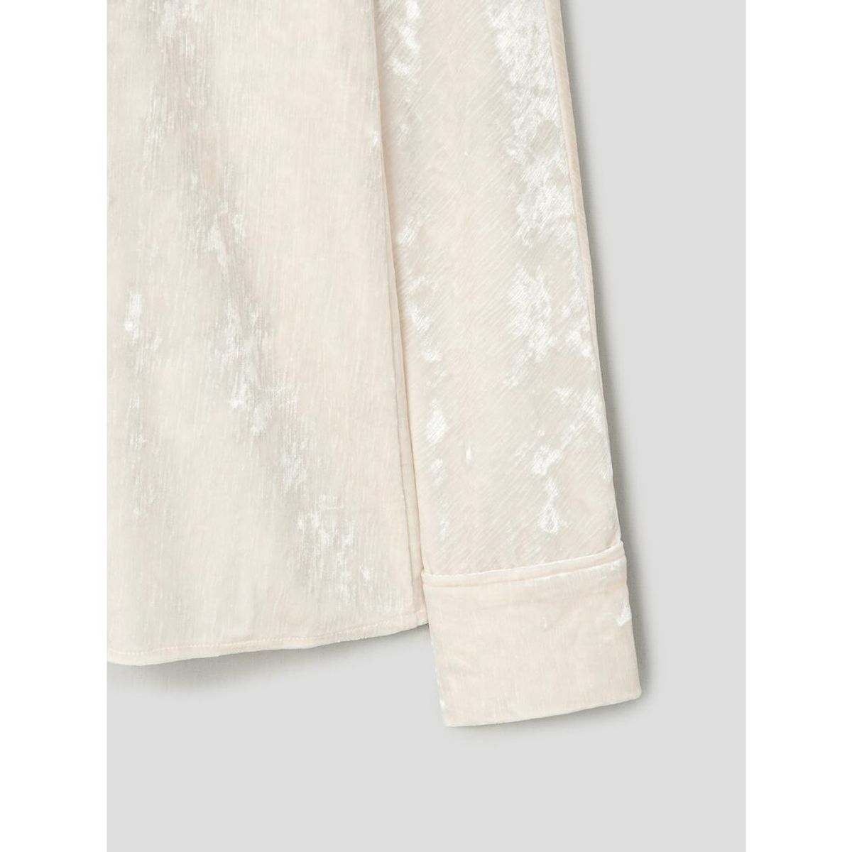 앙개(ANGGAE) Washed Velvet Long Shirts  Ivory