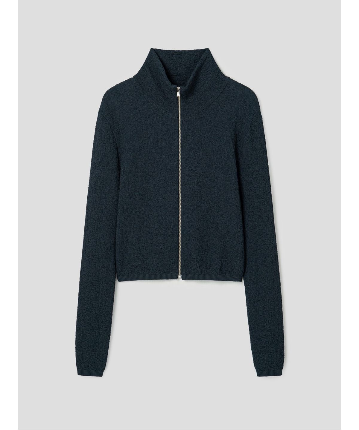 앙개(ANGGAE) Luffa Sheer Zip Up   Navy