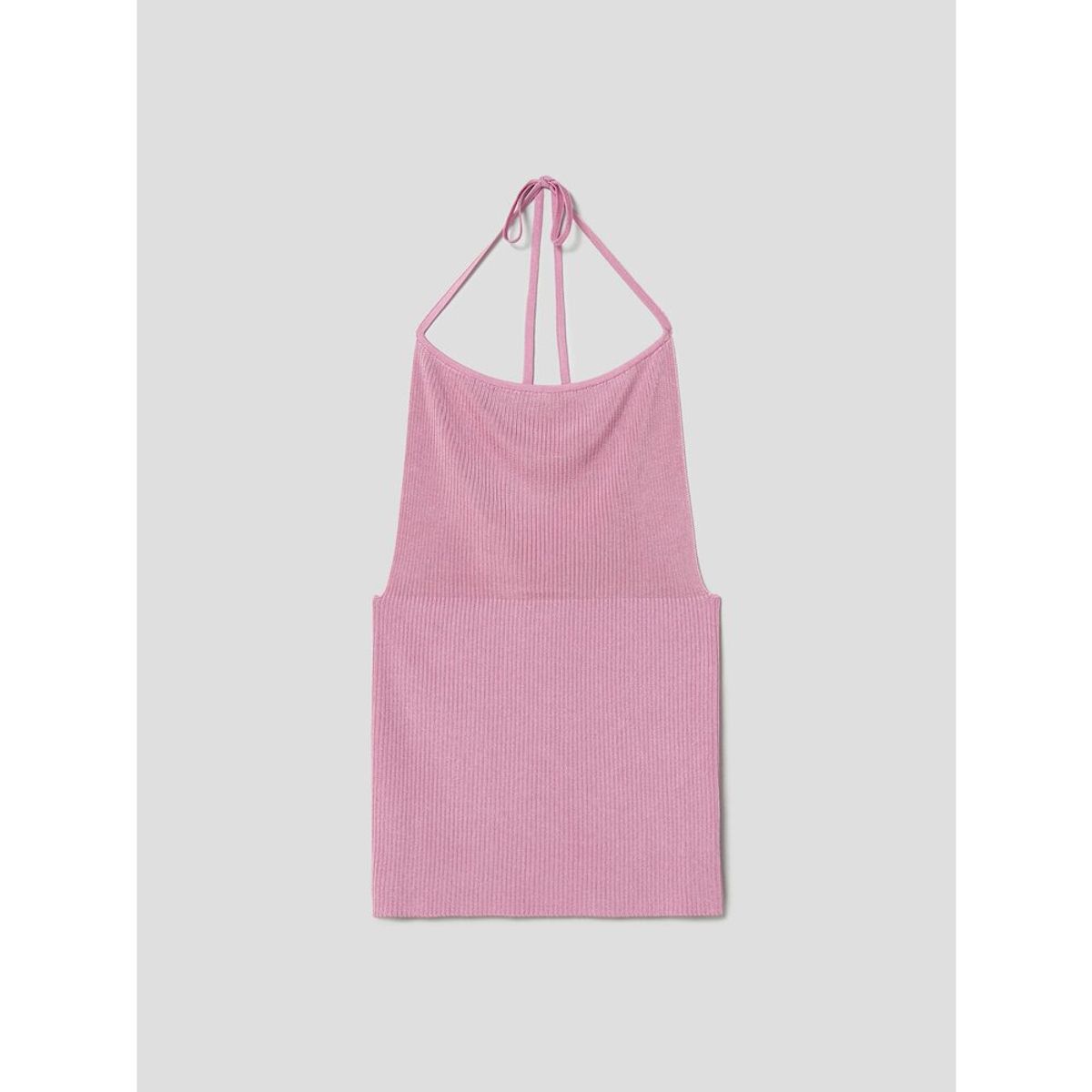 앙개(ANGGAE) Rayon Halterneck Knit Top  Pink