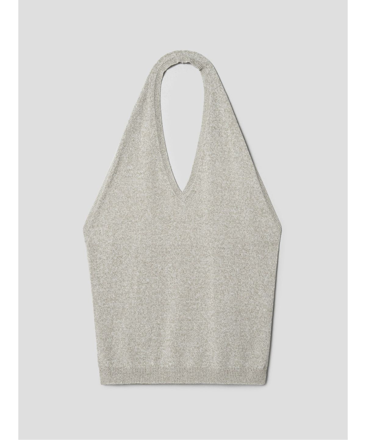 앙개(ANGGAE) Halterneck Knit Top  Khaki