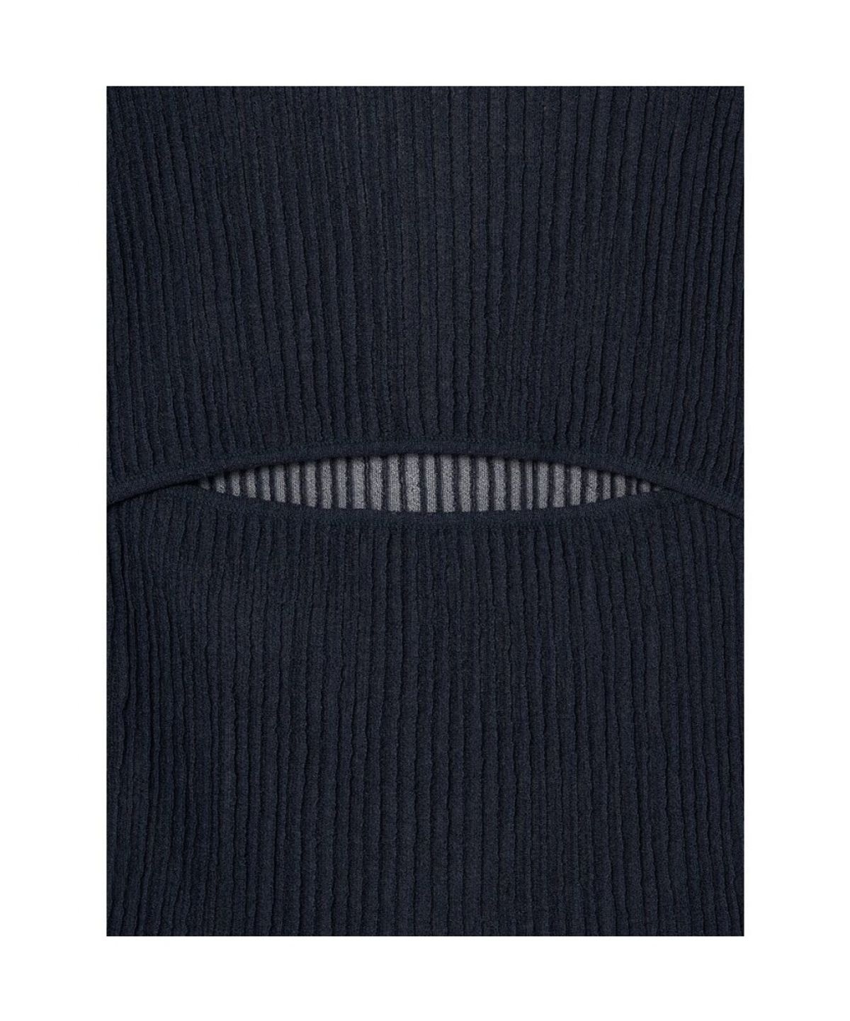 앙개(ANGGAE) Sheer Rib Super Slim Pullover  Navy