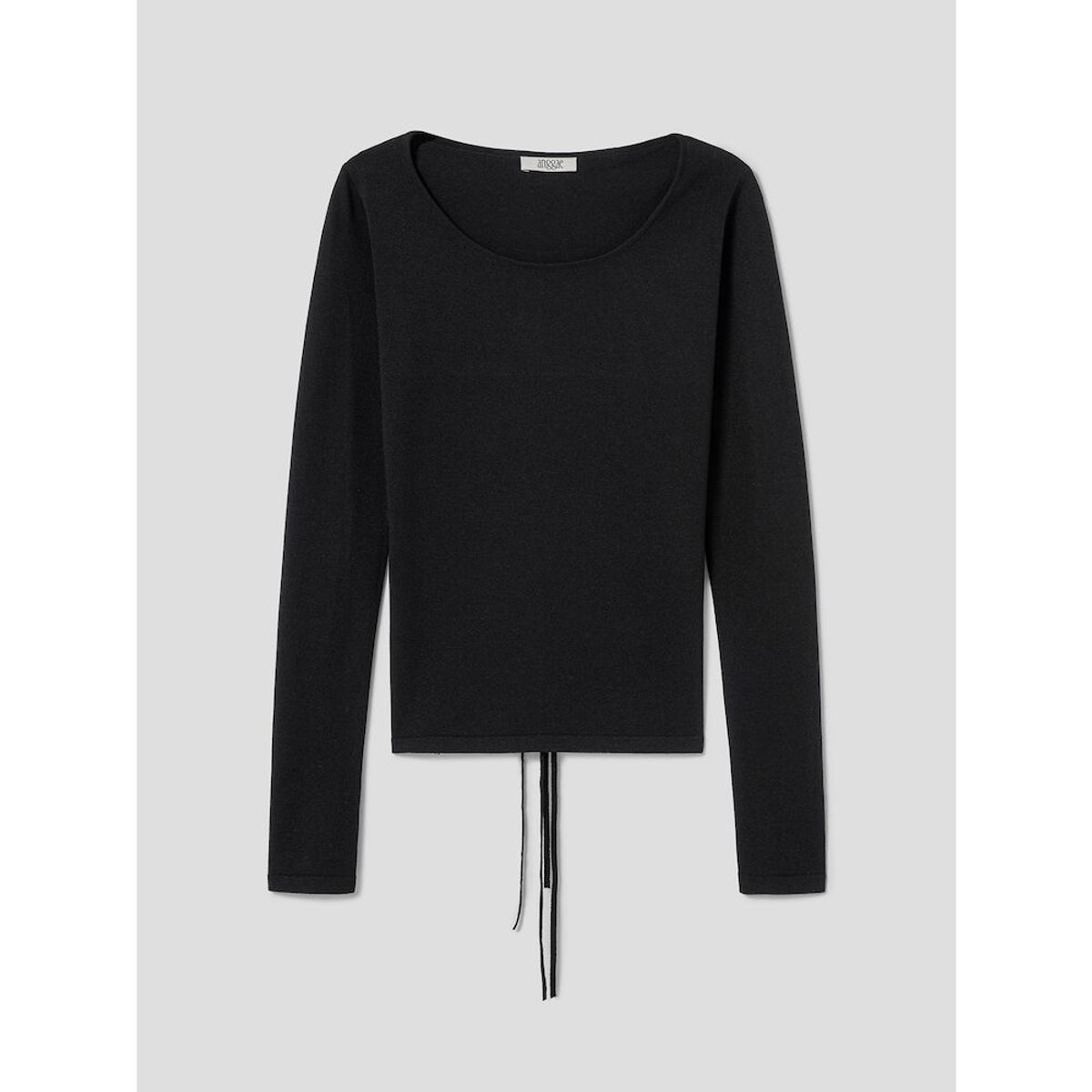 앙개(ANGGAE) Back Ribbon 2Way Pullover  Black