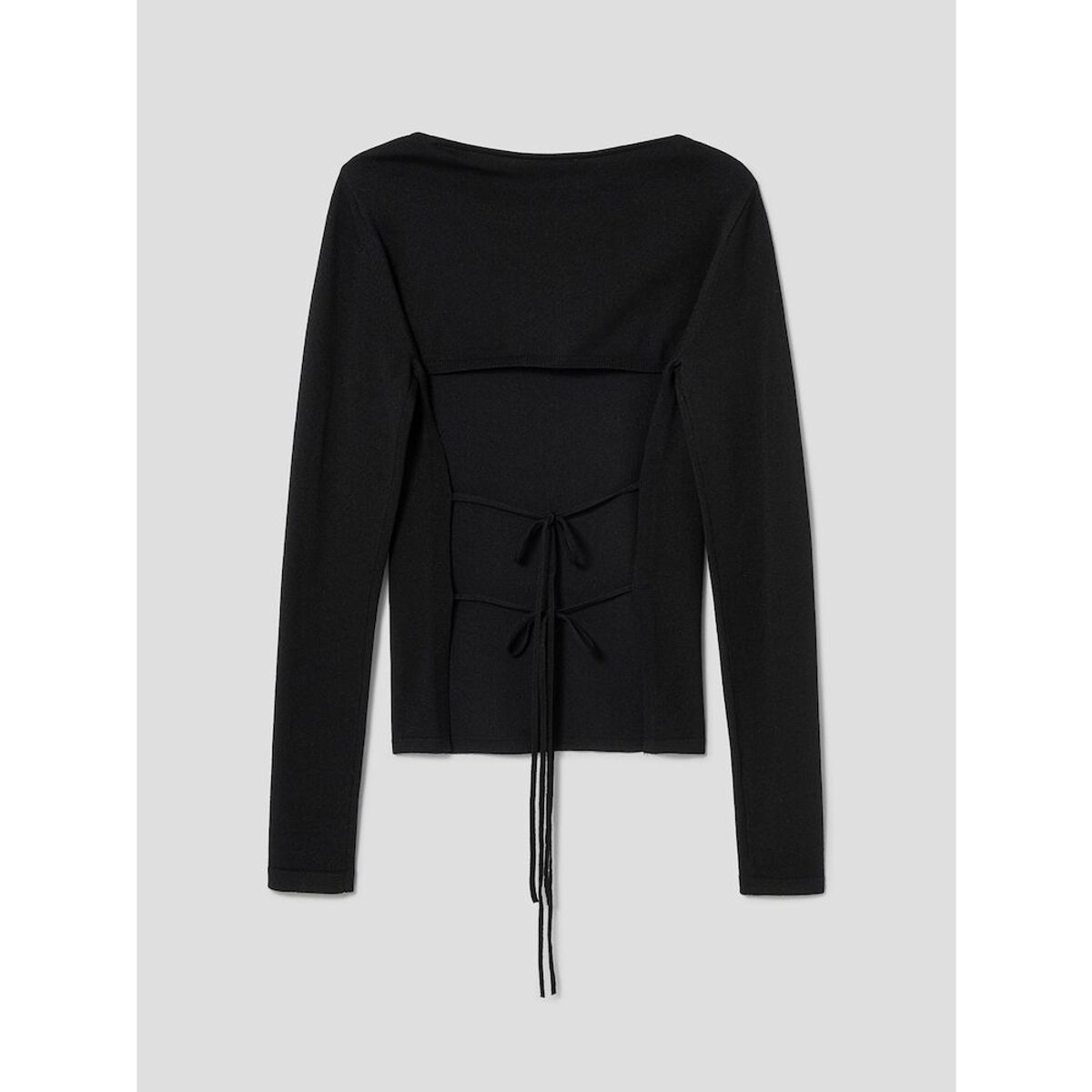 앙개(ANGGAE) Back Ribbon 2Way Pullover  Black