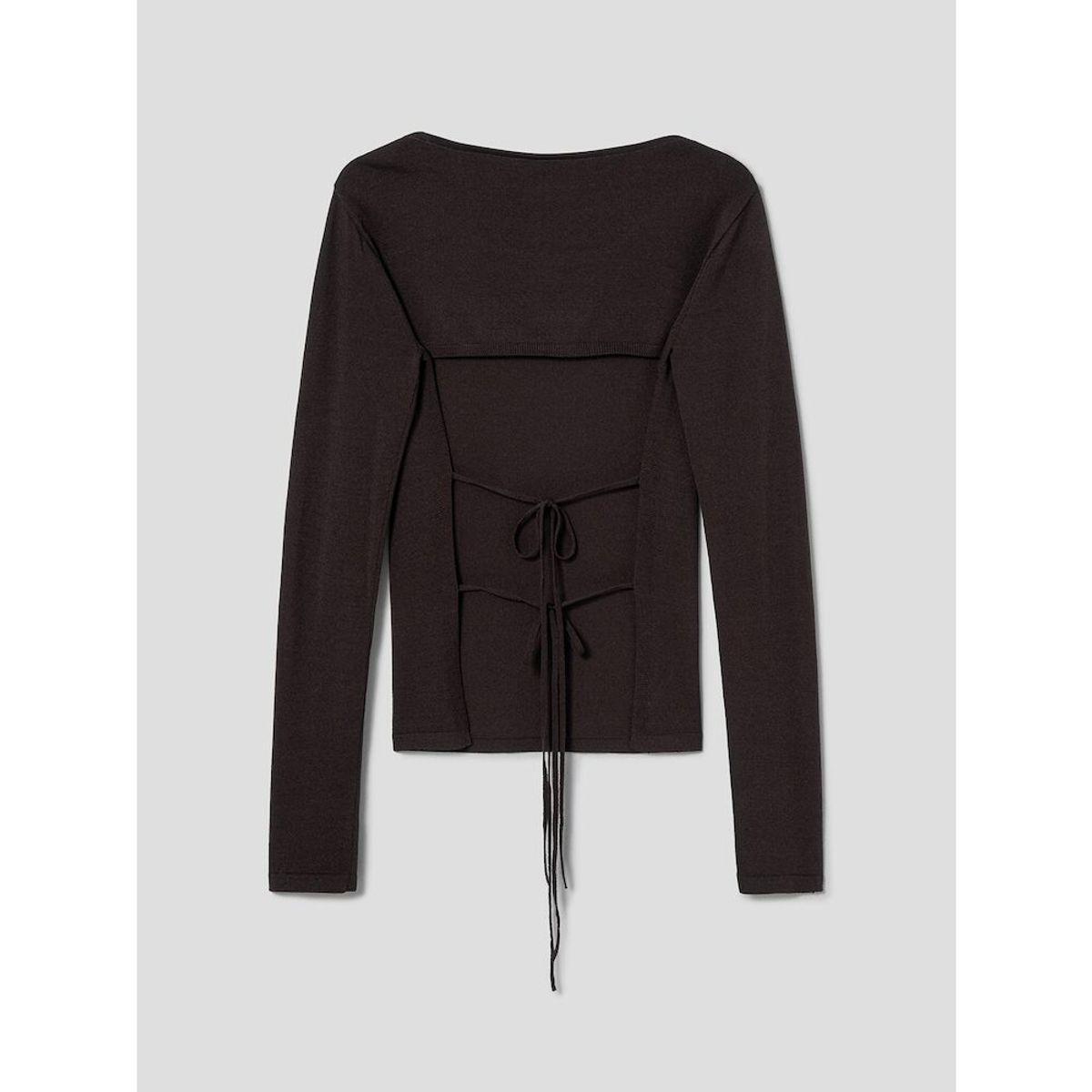 앙개(ANGGAE) Back Ribbon 2Way Pullover  Brown