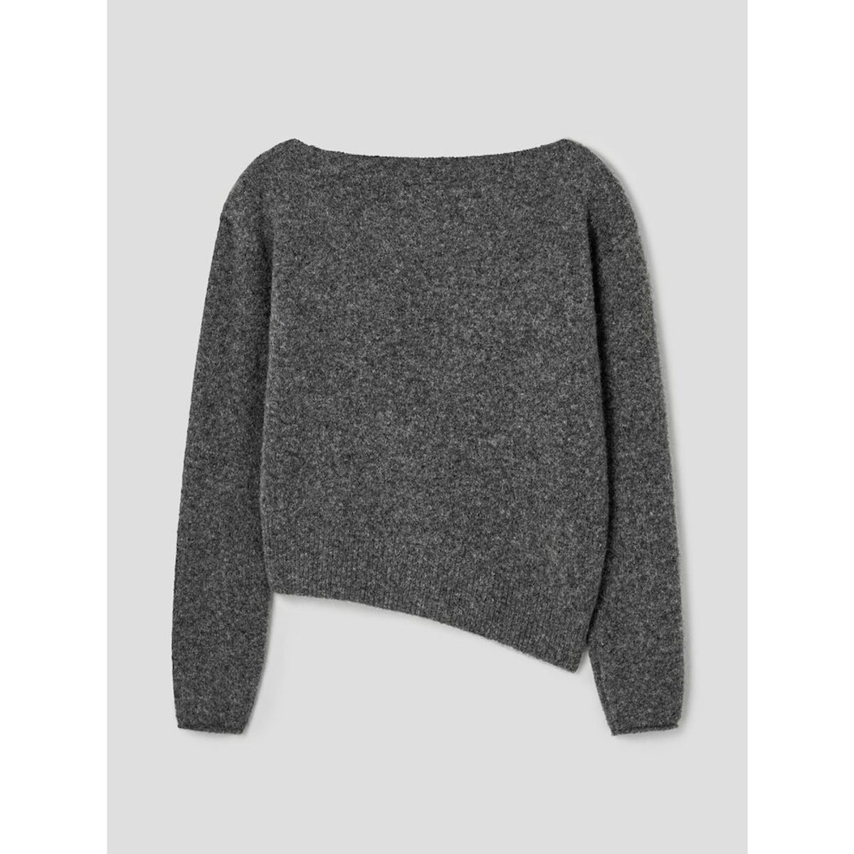 앙개(ANGGAE) Llama Blend Asymmetric Pullover  Grey