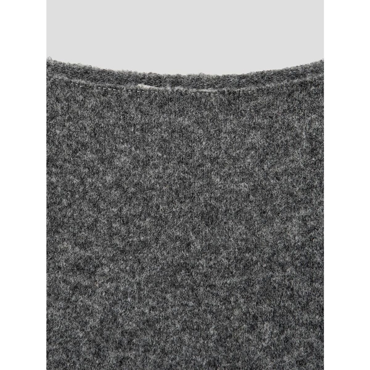 앙개(ANGGAE) Llama Blend Asymmetric Pullover  Grey