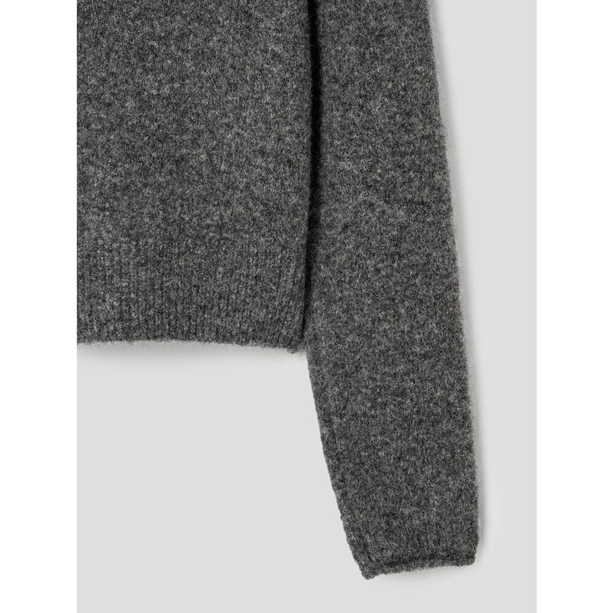 앙개(ANGGAE) Llama Blend Asymmetric Pullover  Grey