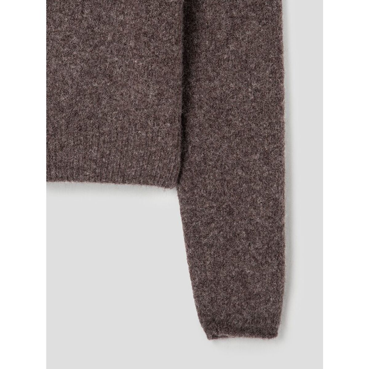 앙개(ANGGAE) Llama Blend Asymmetric Pullover  Brown