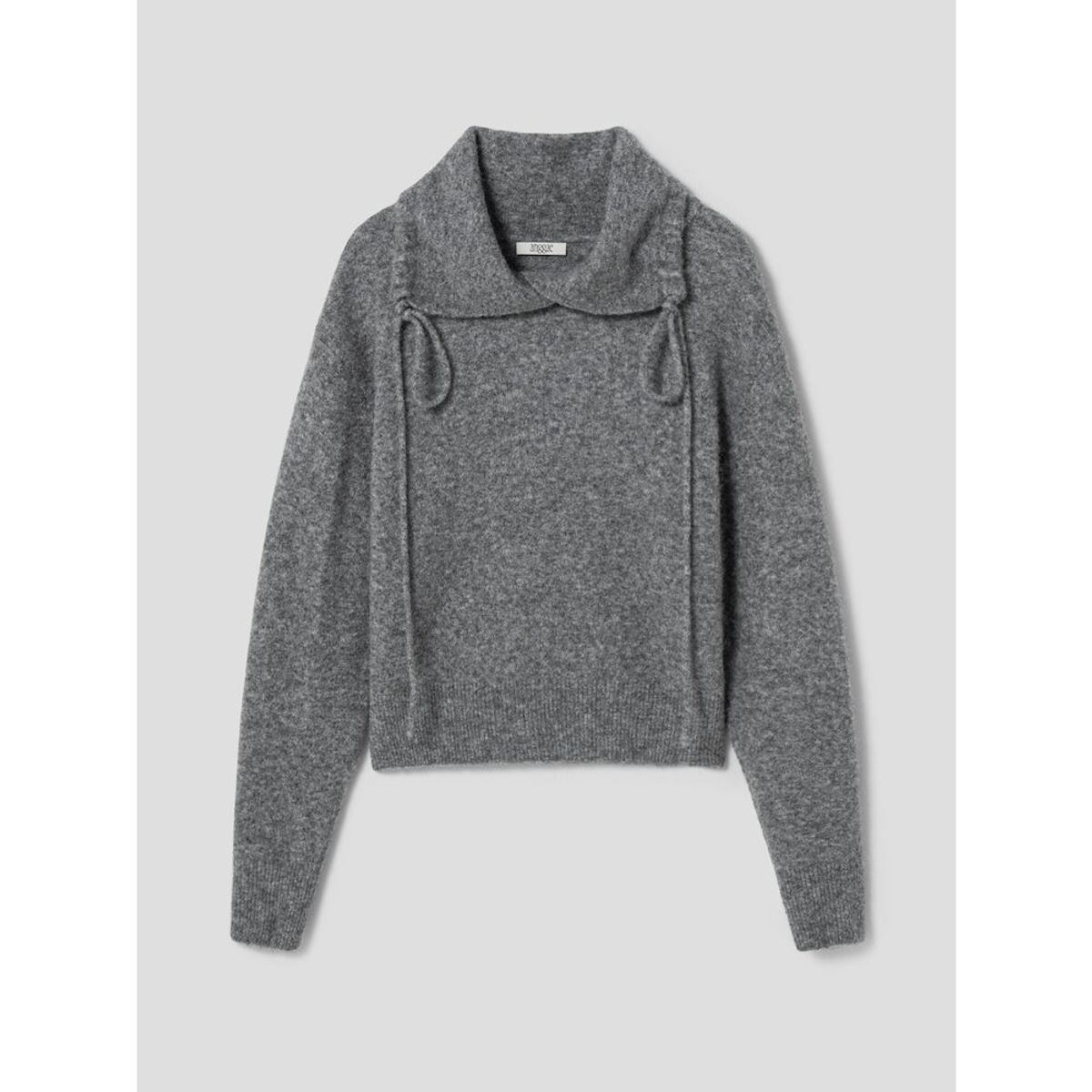 앙개(ANGGAE) Llama Blend 2Way String Neck Pullover  Grey