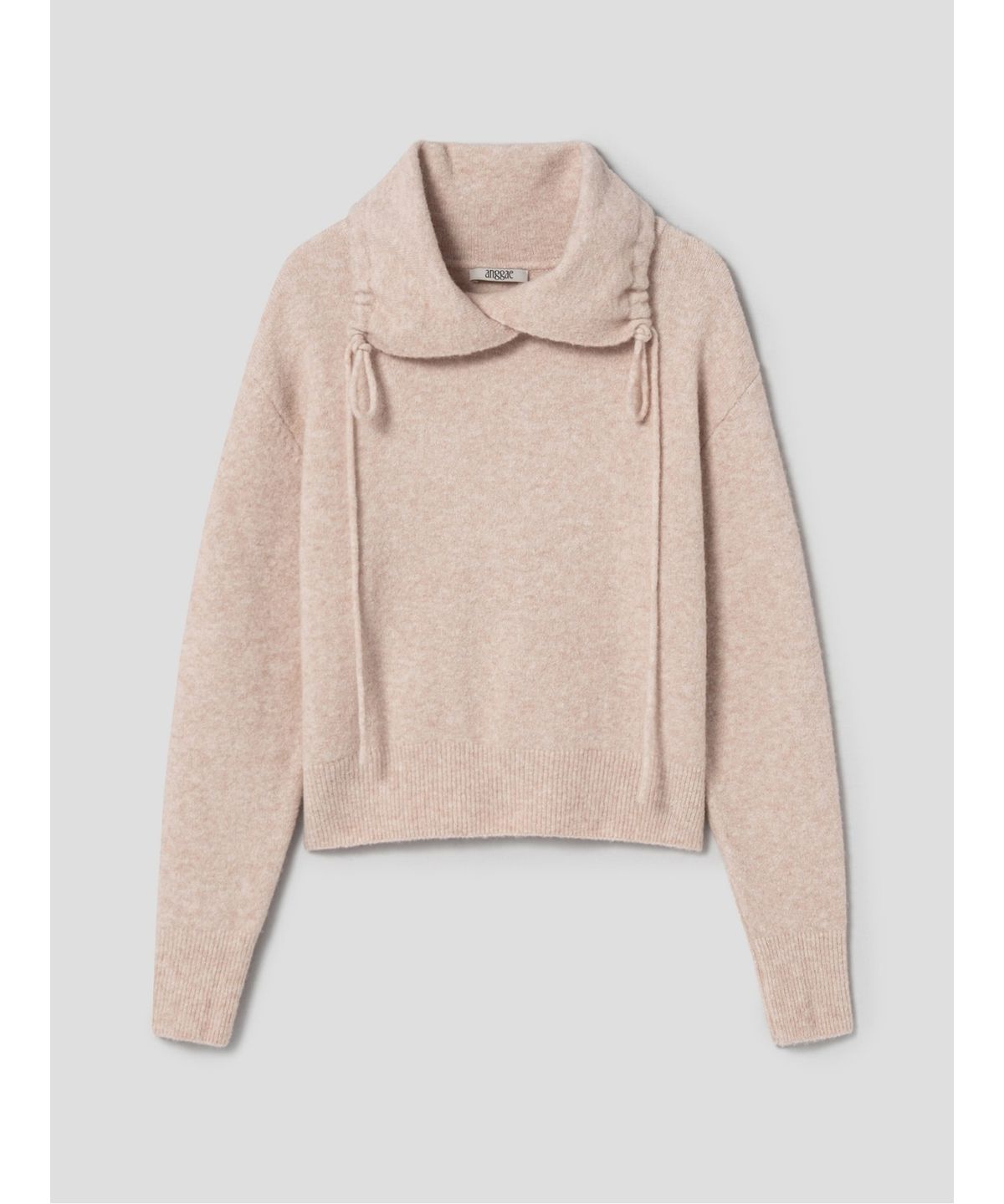 앙개(ANGGAE) Llama Blend 2Way String Neck Pullover  Beige