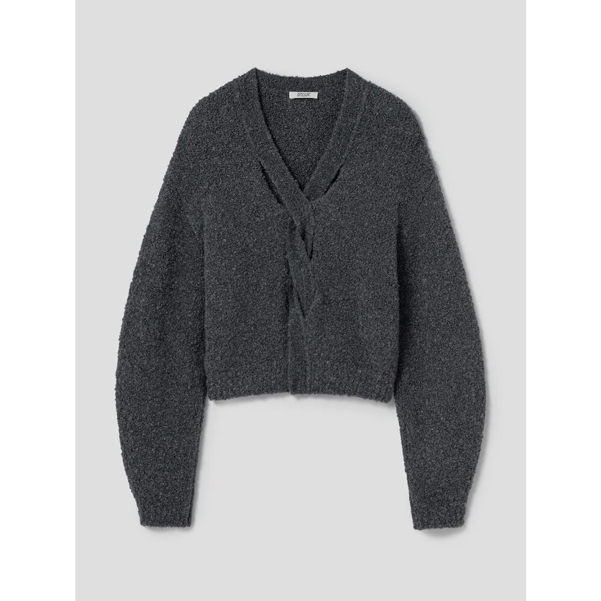 앙개(ANGGAE) Twisted Moss Pullover  Dark Grey