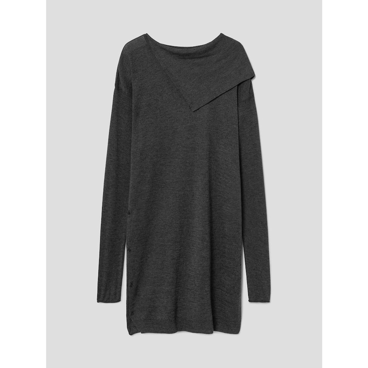 앙개(ANGGAE) Button Fluid Pullover  Ash