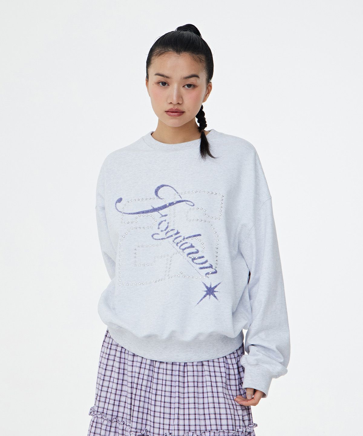 포그던(FOGDAWN) 25 Star Stud Sweatshirt (melange grey)
