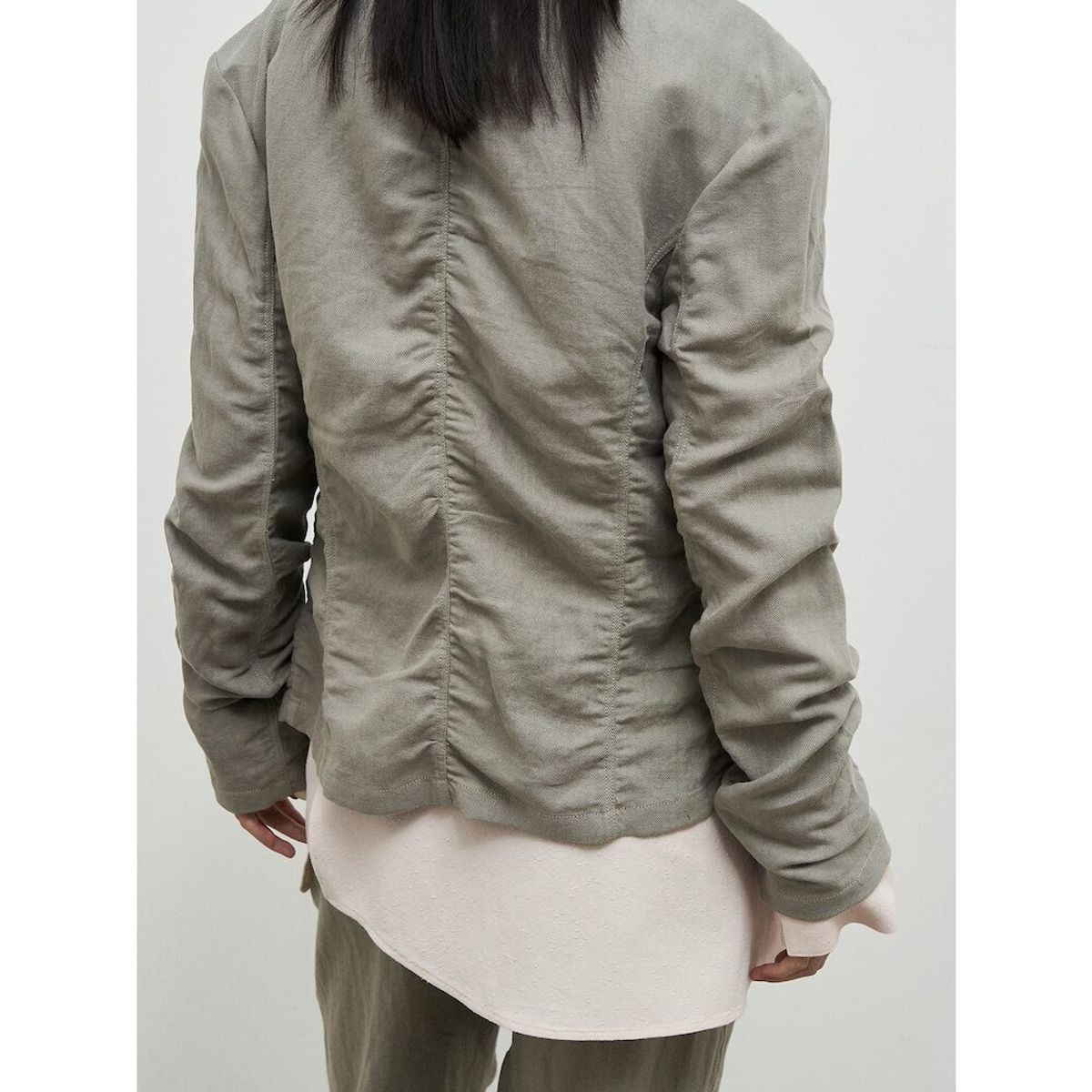 앙개(ANGGAE) Laundry Cotton Zip Up Jacket  Khaki