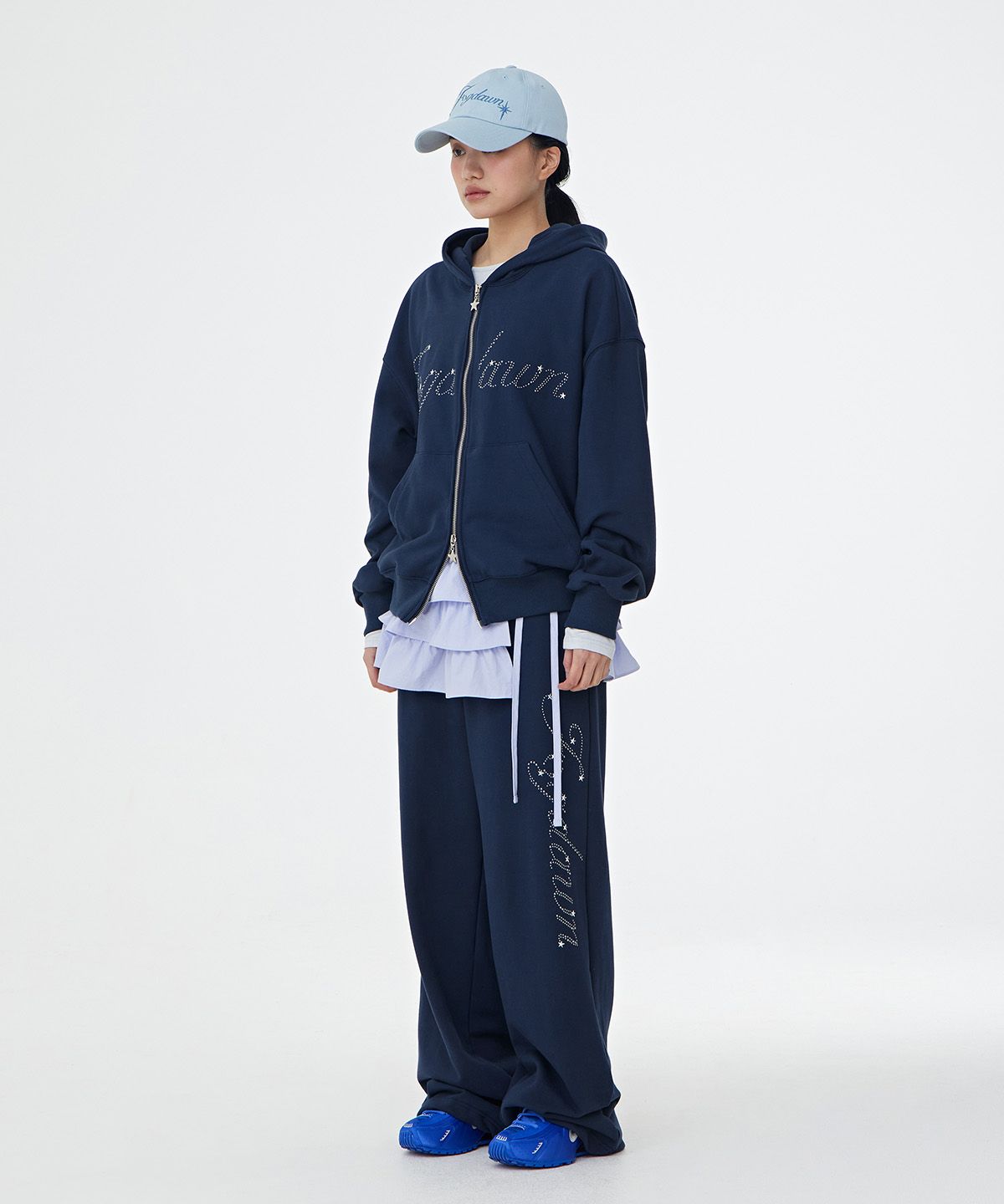 MUSINSA公式 | FOGDAWN Hotfix Star Hoodie Zip-up (navy)