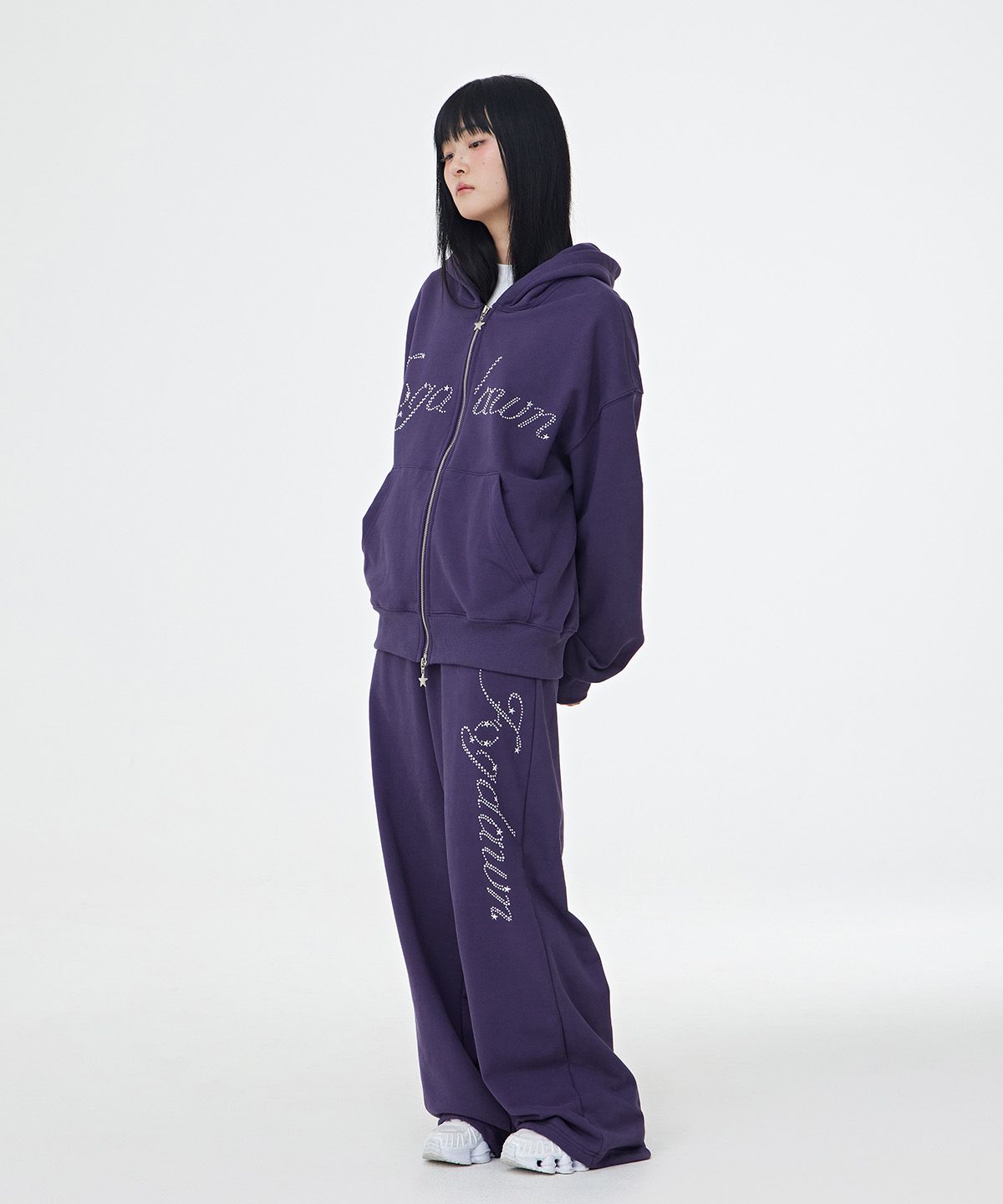 MUSINSA公式 | FOGDAWN Hotfix Star Hoodie Zip-up (purple)