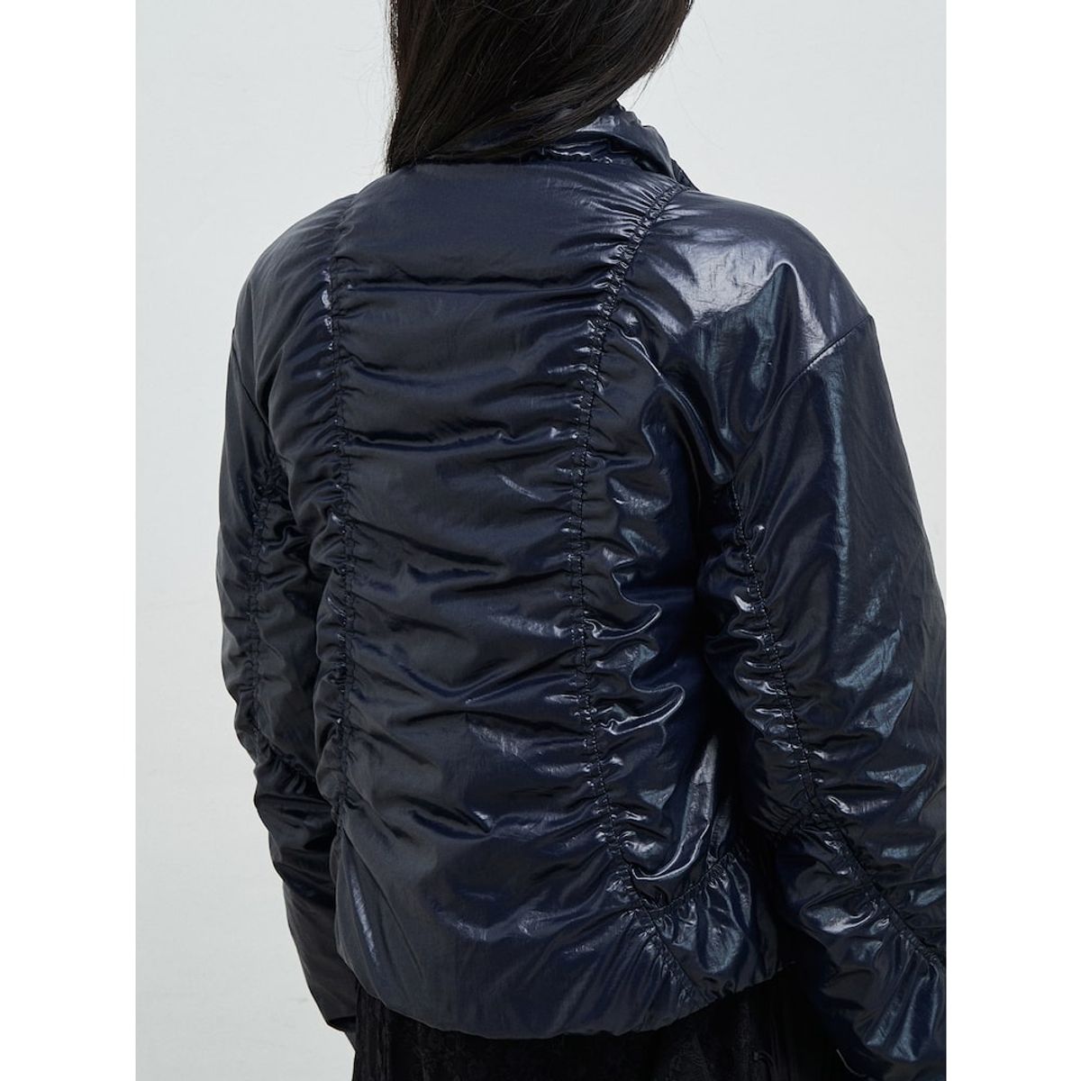 앙개(ANGGAE) Curved Line Jacket  Navy