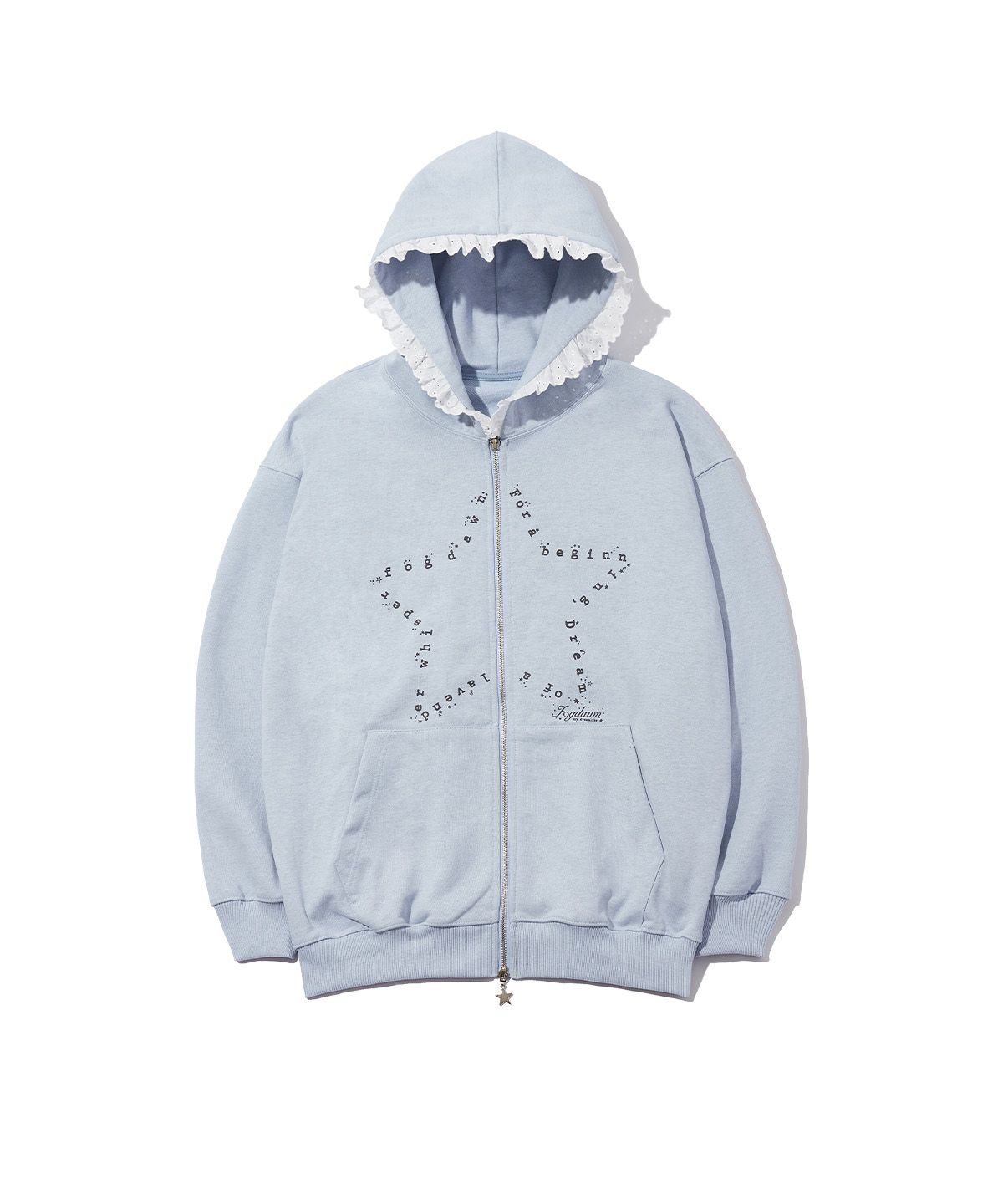 포그던(FOGDAWN) Lullaby Lace Hoodie Zip-up (blue)