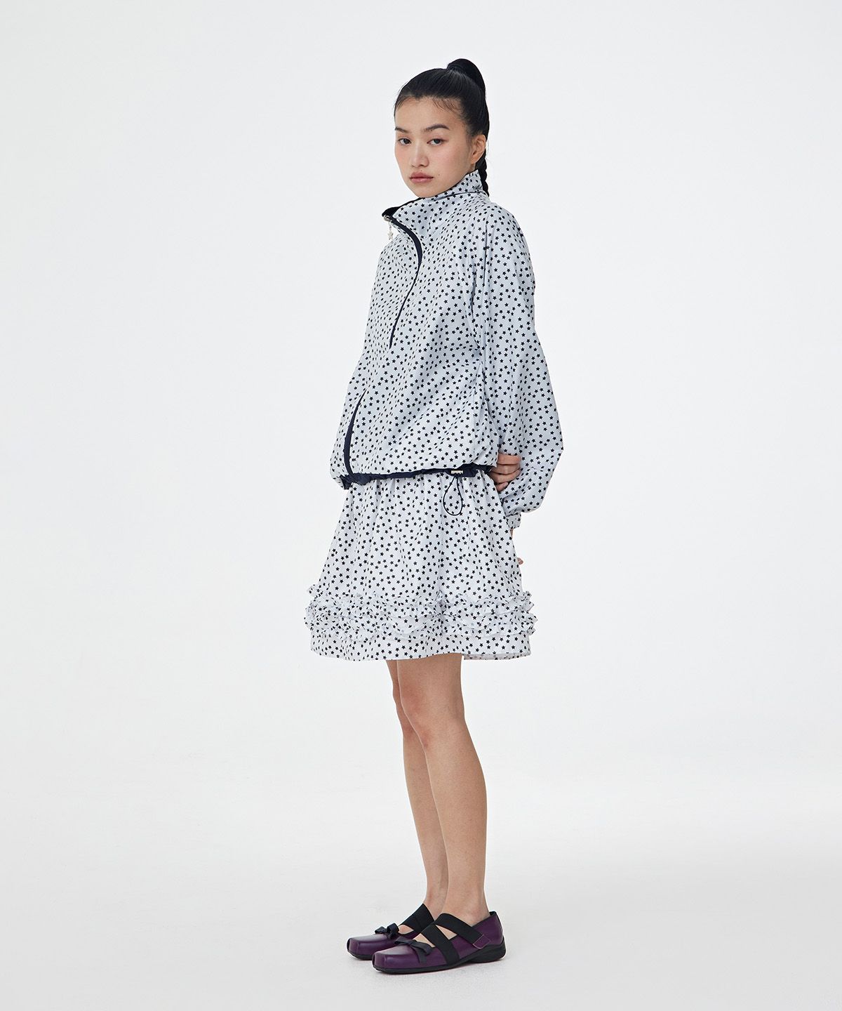 MUSINSA | FOGDAWN Starry Frill Reversible Jumper (navy)