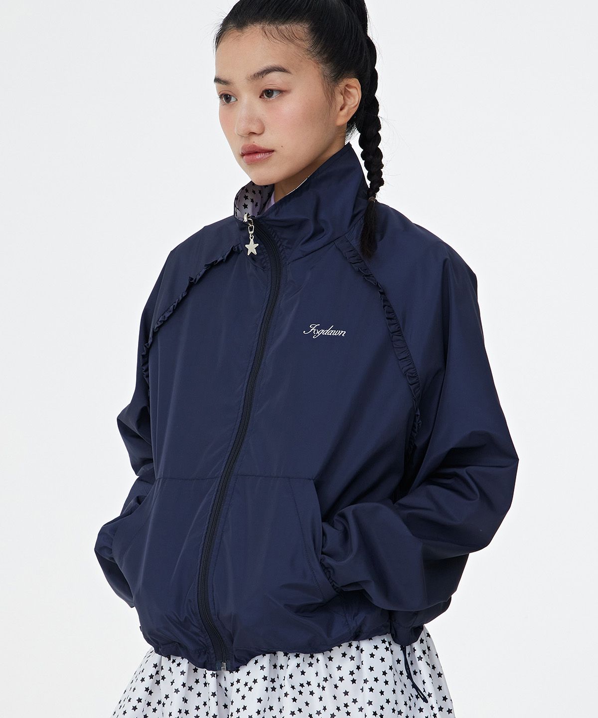 【FOGDAWN】Check Frill Reversible Jumper ウィンドブレーカー MUSINSA | FOGDAWN Starry Frill Reversible Jumper (navy)